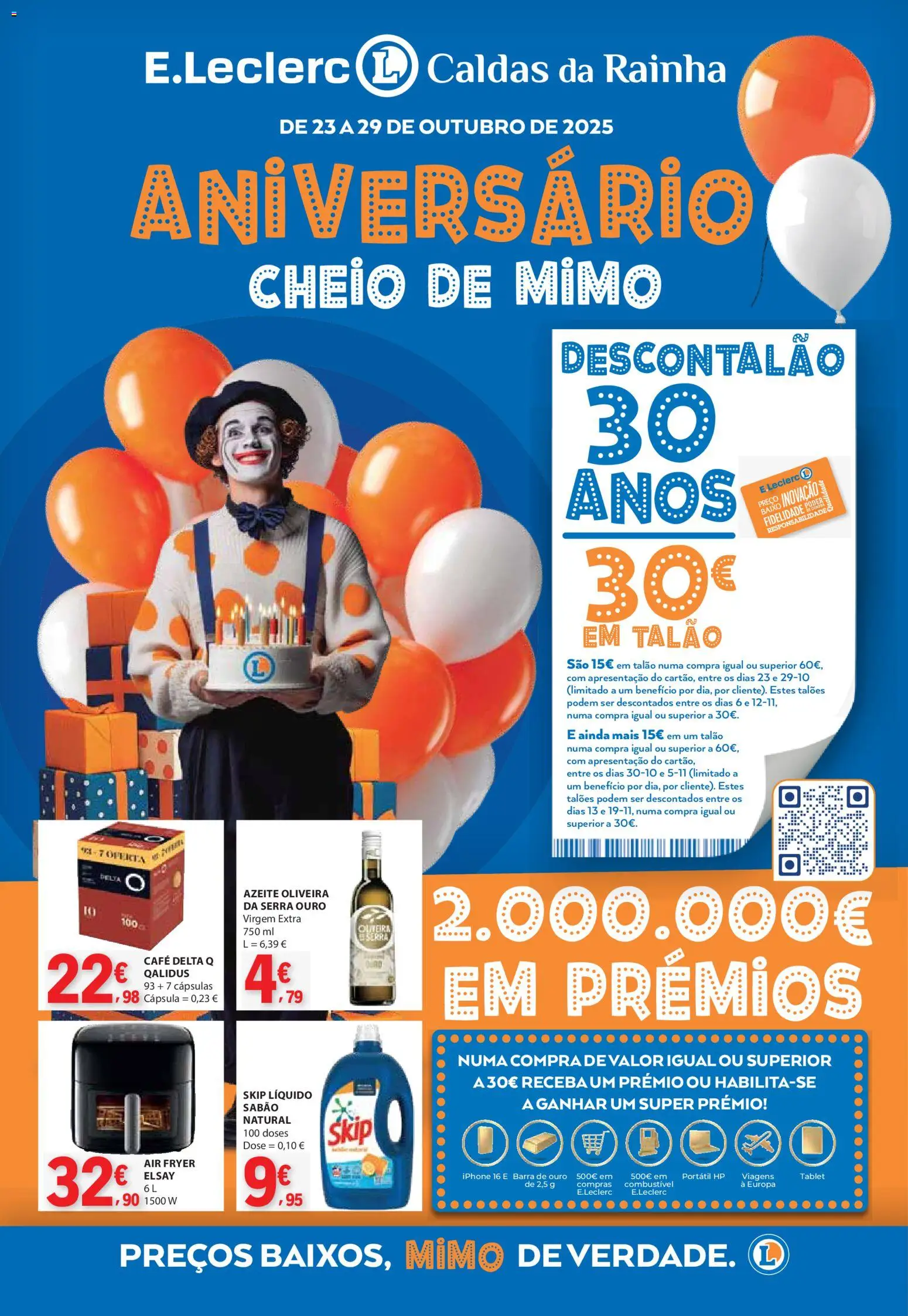 E.Leclerc folheto │ válido de 23.10.2025 | Página: 1 | Produtos: Air fryer, Delta q, Café, Tablet
