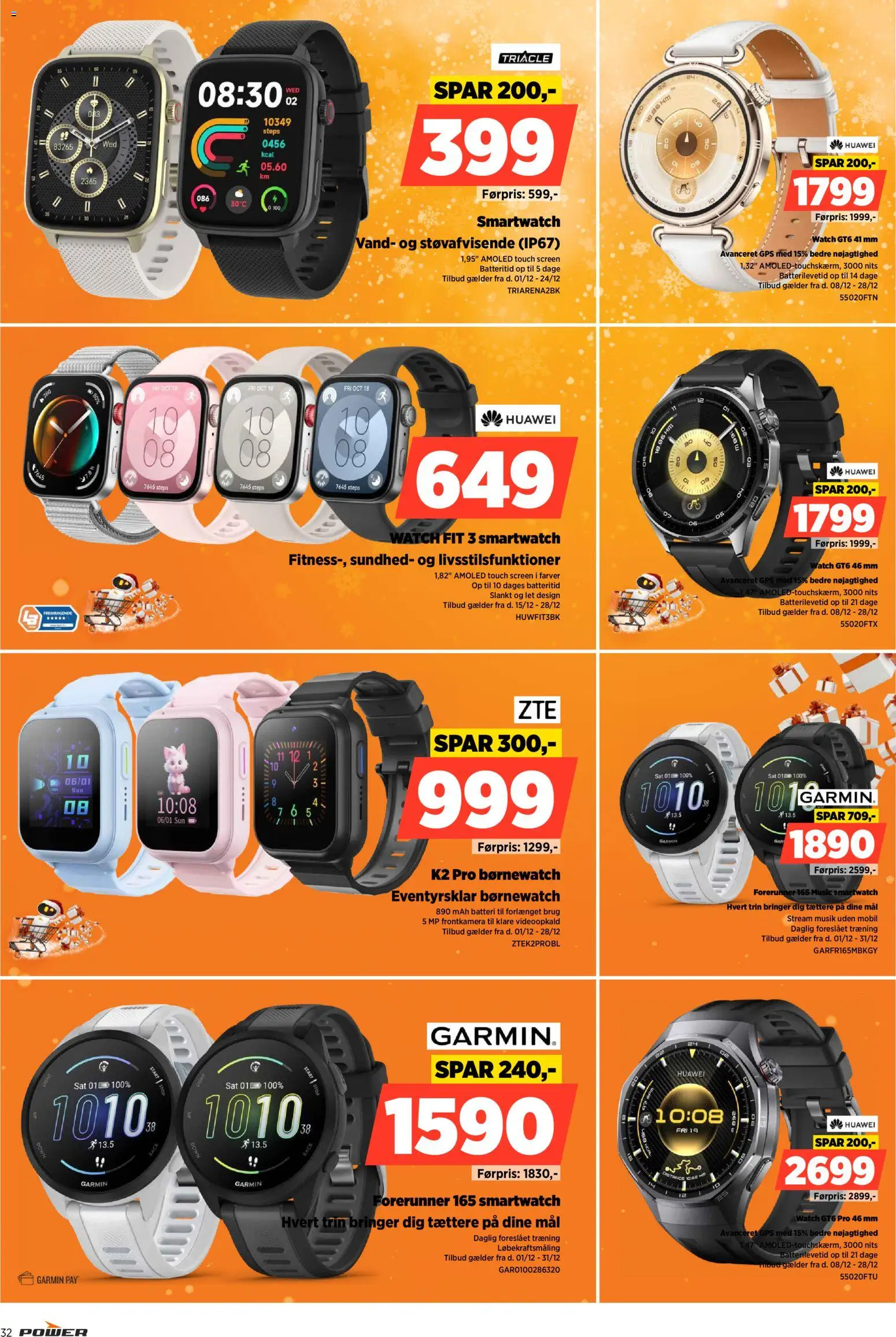 Power tilbudsavis – gyldig fra 02.12.2025 | Side: 32 | Produkter: GPS, Batteri, Smartwatch