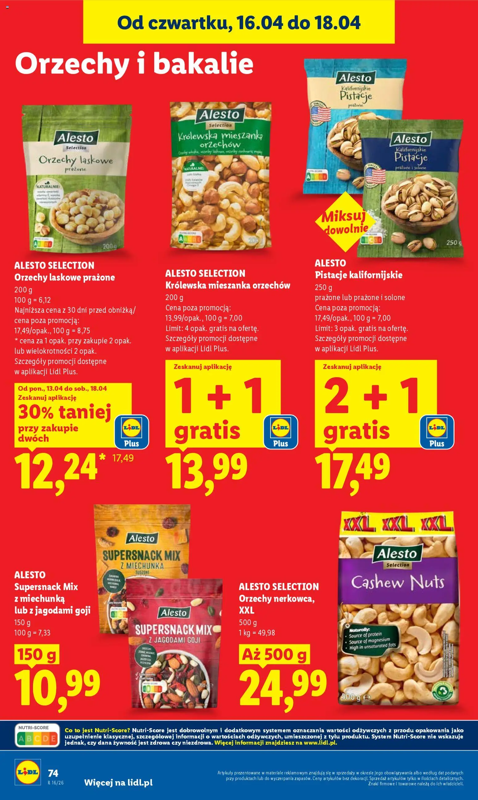 Lidl gazetka od 16.04.2026 | Strona: 74 | Produkty: Miechunka, Orzechy laskowe prażone, Orzechy laskowe, Orzechy