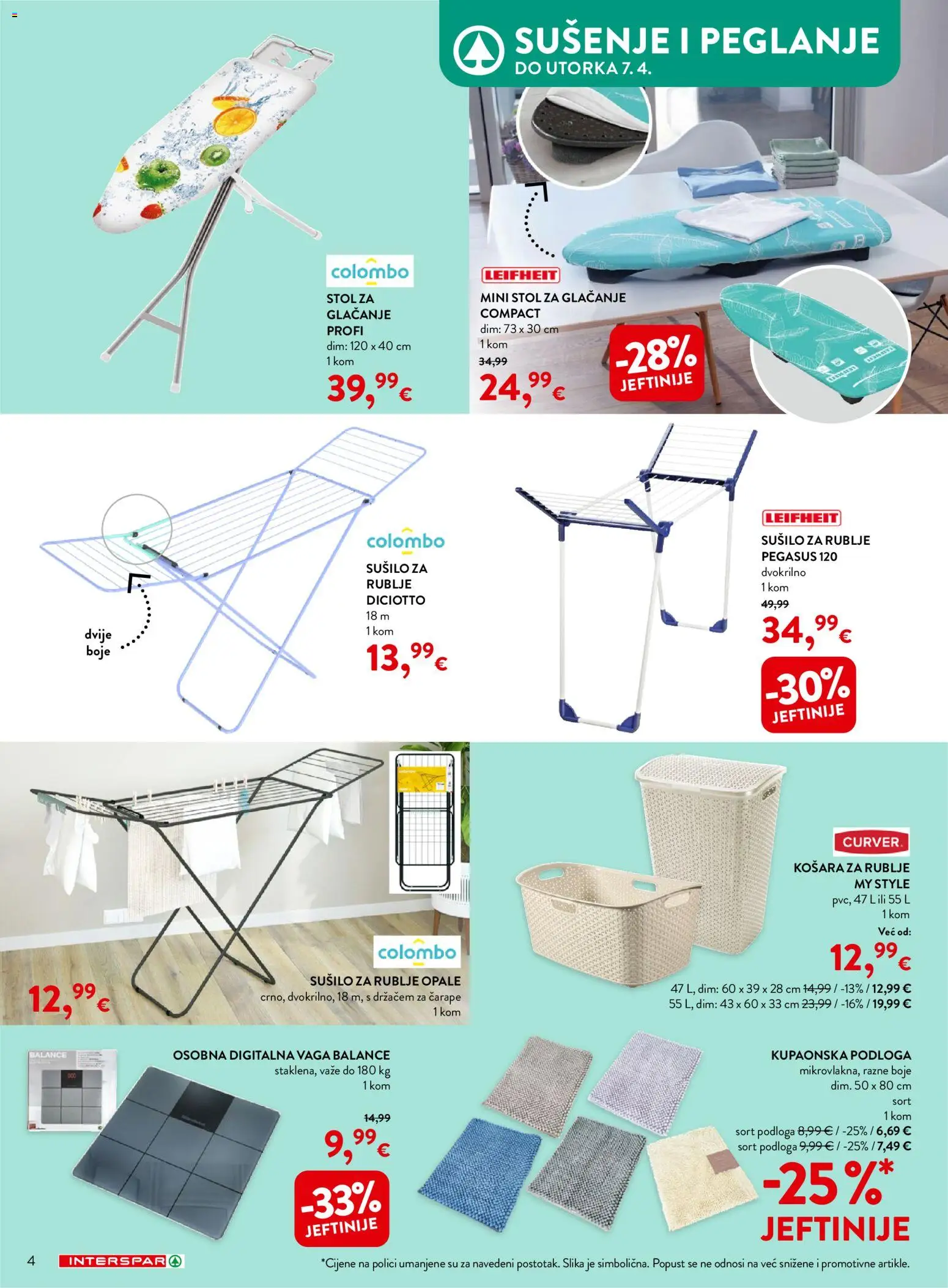 Interspar katalog | vrijedi od 04.03.2026 | Stranica: 4 | Proizvodi: Košara, Sušilo za rublje, Košara za rublje, Vaga