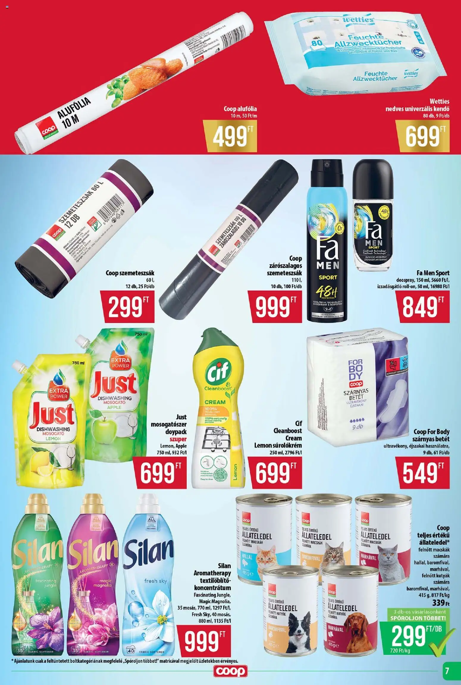 COOP Szolnok akciós ujság - amely érvényes a következő dátumtól: 22.01.2026 | Oldal: 7 | Termékek: Kendő, Body, Izzadásgátló, Mosogatószer