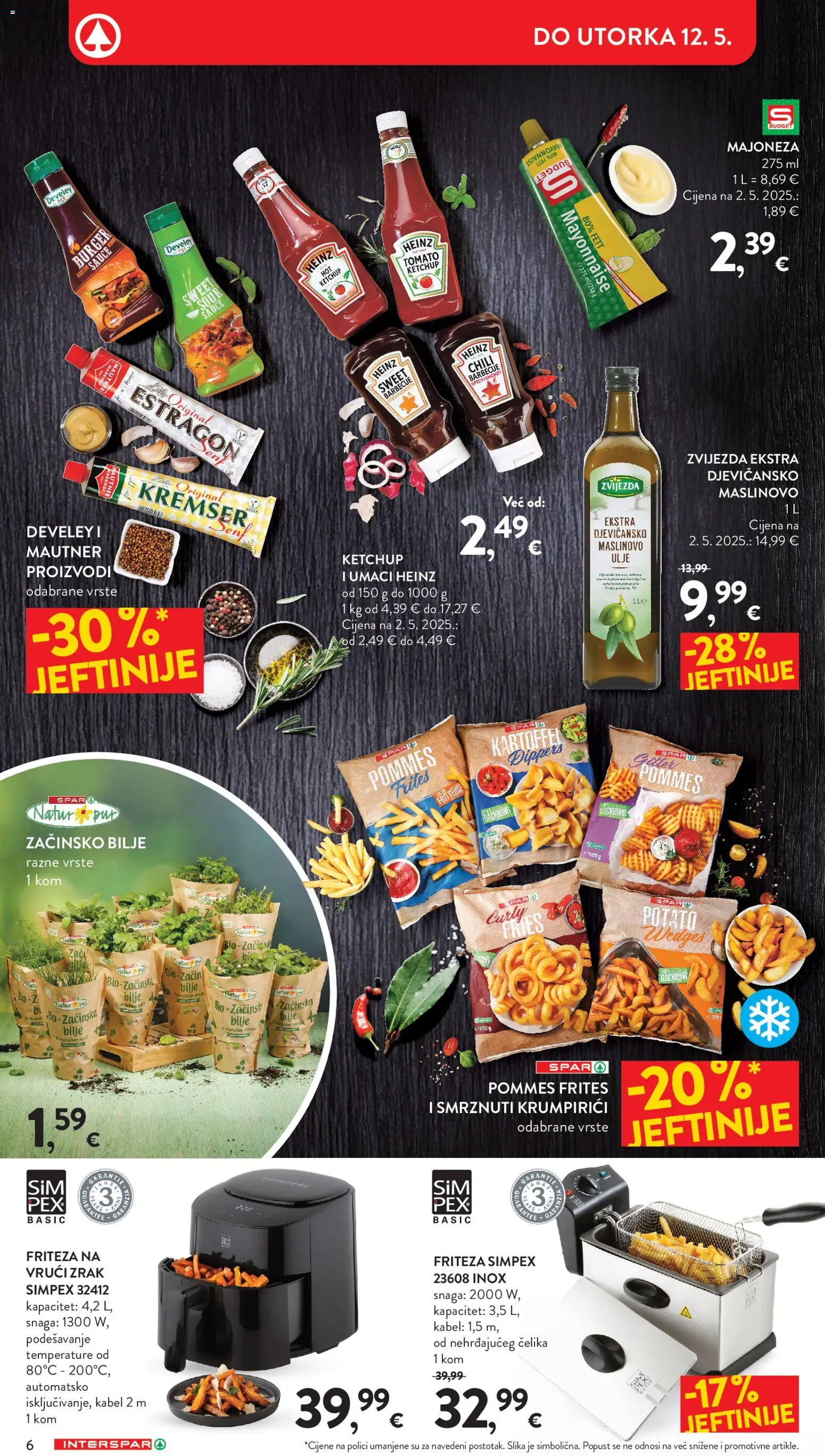 Interspar katalog | vrijedi od 22.04.2026 | Stranica: 6 | Proizvodi: Friteza, Majoneza, Kabel, Friteza na vrući zrak