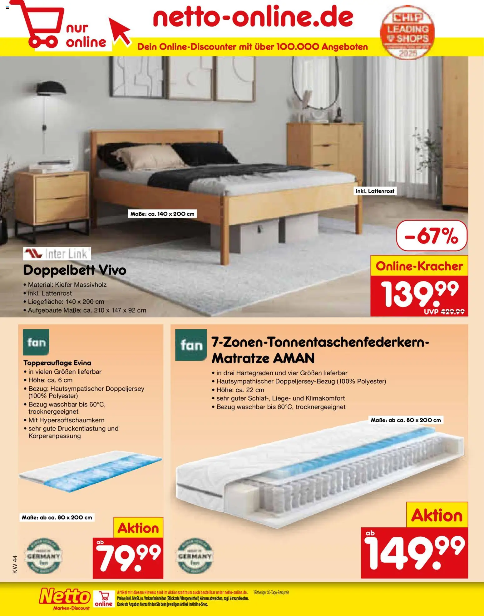 Netto Marken-Discount Prospekt 	 – gültig ab 27.10.2025 | Seite: 60 | Produkte: Vivo, Matratze, Lattenrost, Liege