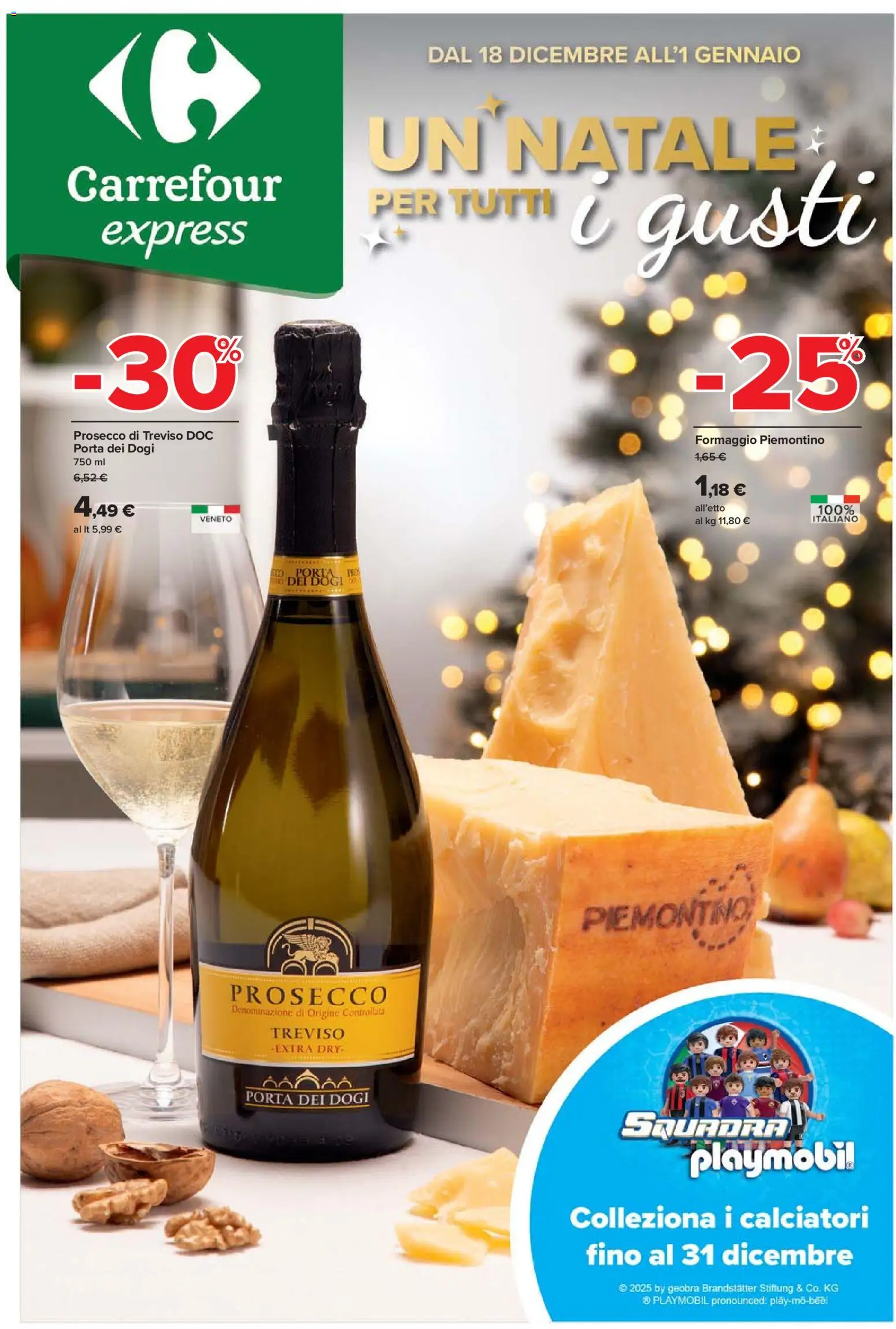 Volantino Carrefour del 18.12.2025 | Pagina: 1 | Prodotti: Prosecco, Formaggio