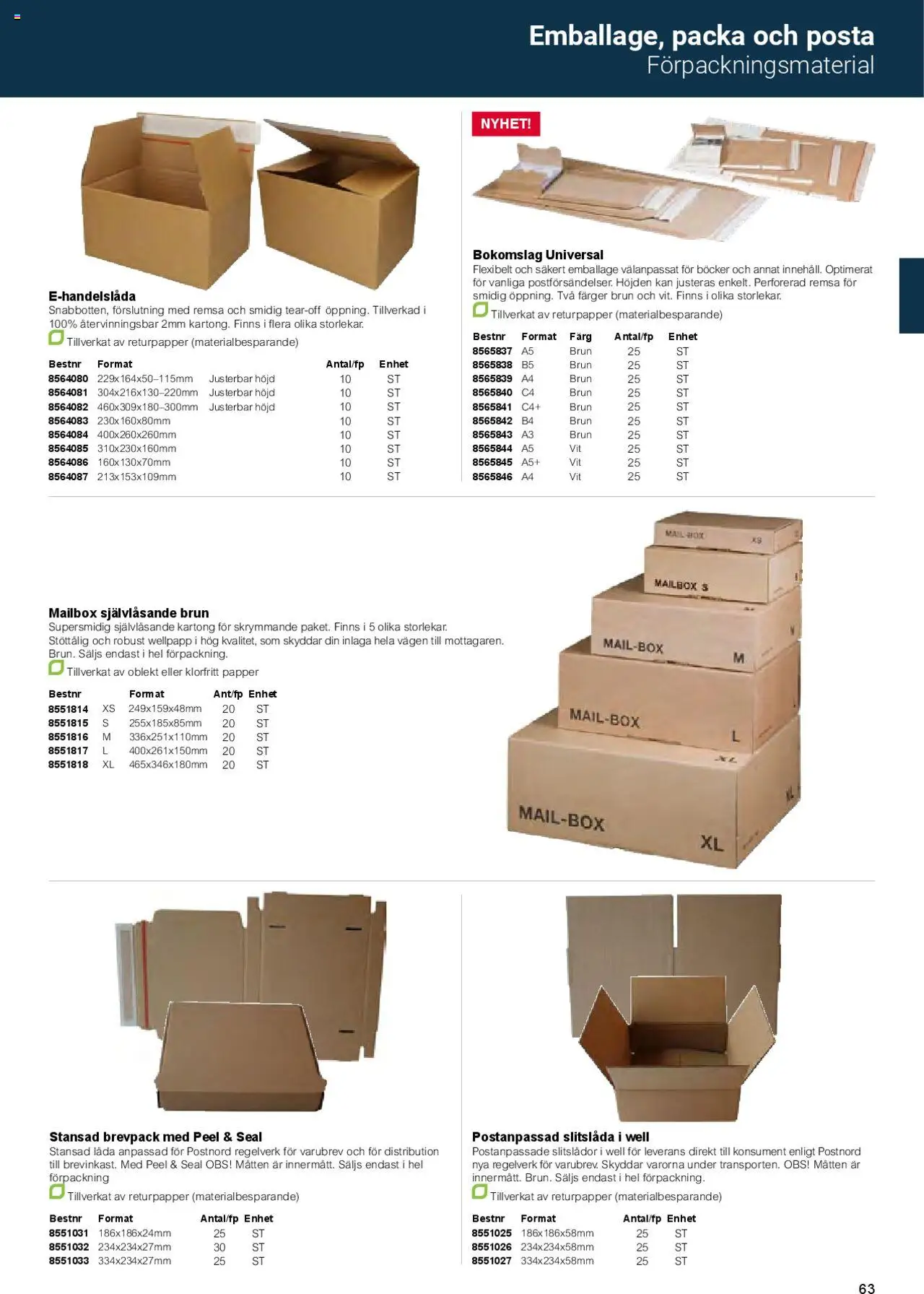 Office Depot reklamblad aktuell från 01.02.2025 | Sida: 65 | Produkter: Låda, Papper, Wellpapp, Kartong