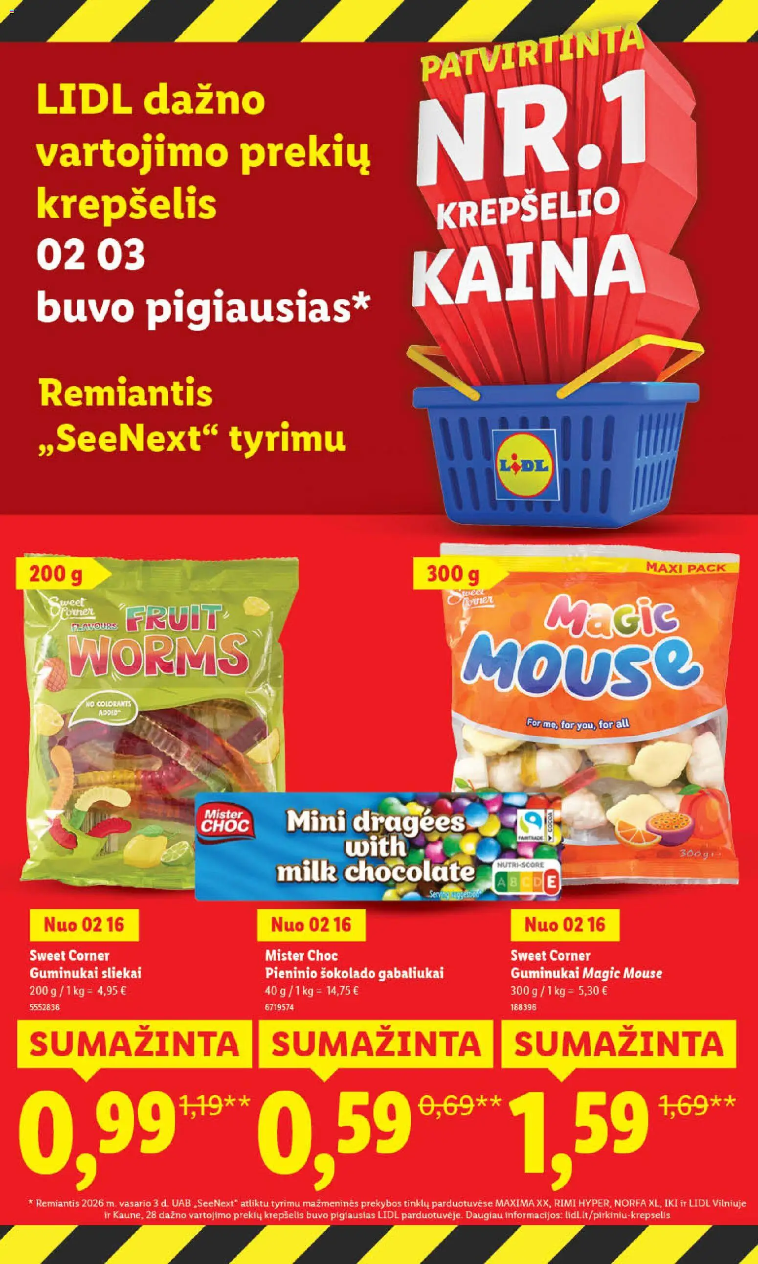 LIDL akcijos nuo 16.02.2026 | Puslapis: 2 | Prekių: Krepšelis, Guminukai