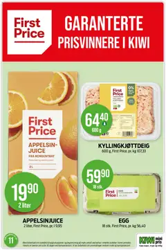Forhåndsvisning av KYLLINGKJØTTDEIG, 600 g, First Price, pr. kg 107,33 gyldig fra 09.03.2026 | Side: 27