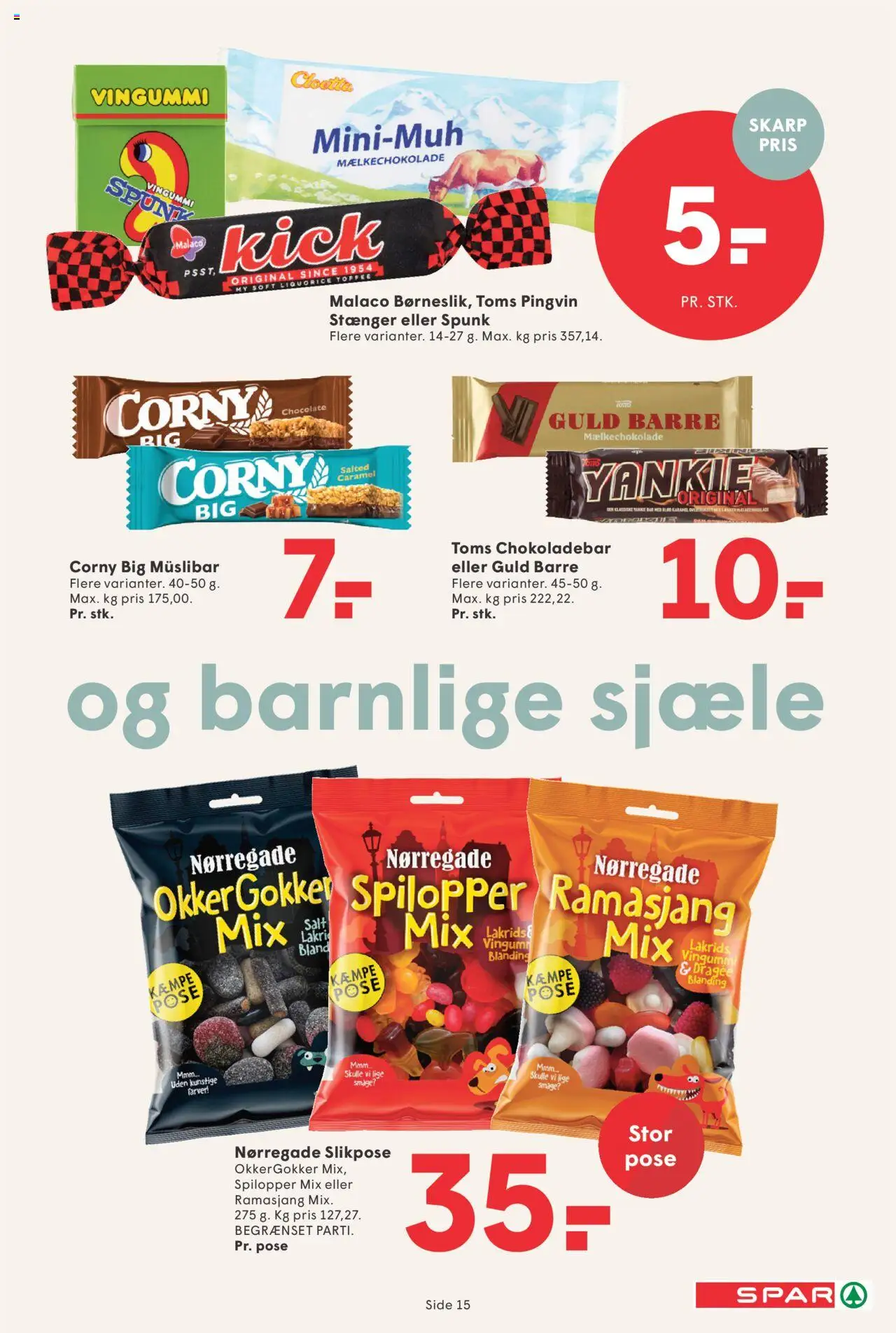 Spar Tilbudsavis gyldig fra 04.07.2025 | Side: 15 | Produkter: Salt, Lakrids, Vingummi