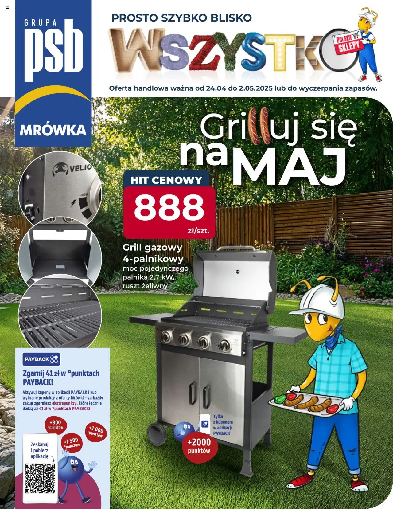 Mrówka Gazetka - Warszawa od 24.04.2025 | Strona: 1 | Produkty: Grill, Grill gazowy, Ruszt