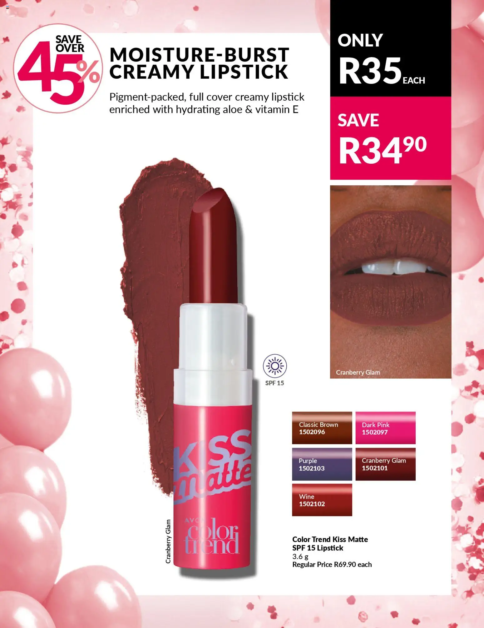 New Avon catalogue – valid from 24.01.2026 | Page: 14 | Products: Cover, Wine, Lipstick