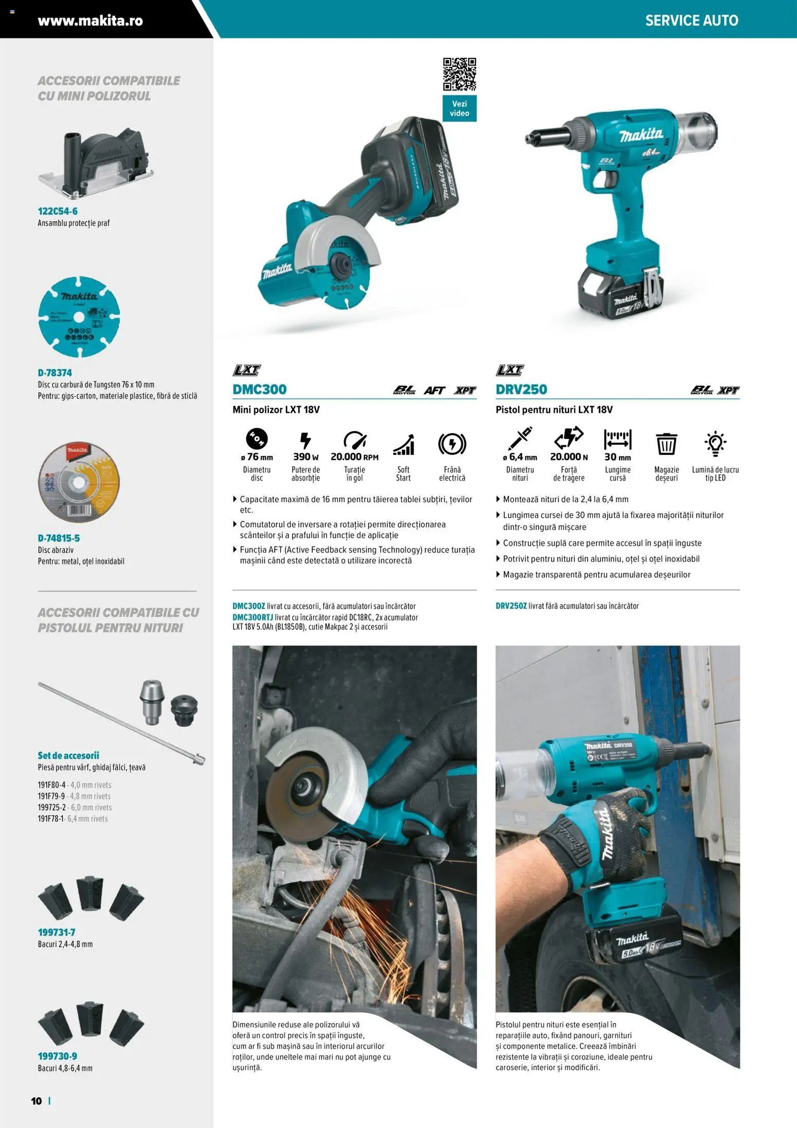 Noul catalog Makita – valabil de la 23.10.2025 | Pagină: 10 | Produse: Tavuk suyu, Video, Disc, Polizor
