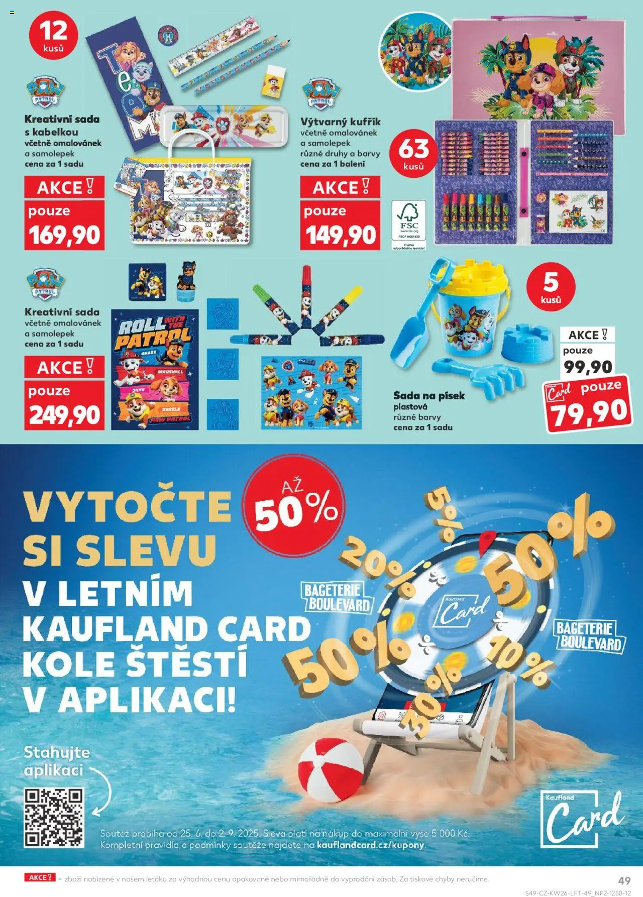 Kaufland leták od 25.06.2025 | Strana: 49 | Produkty: Kufřík, Výtvarný kufřík, Kreativní sada, Barvy