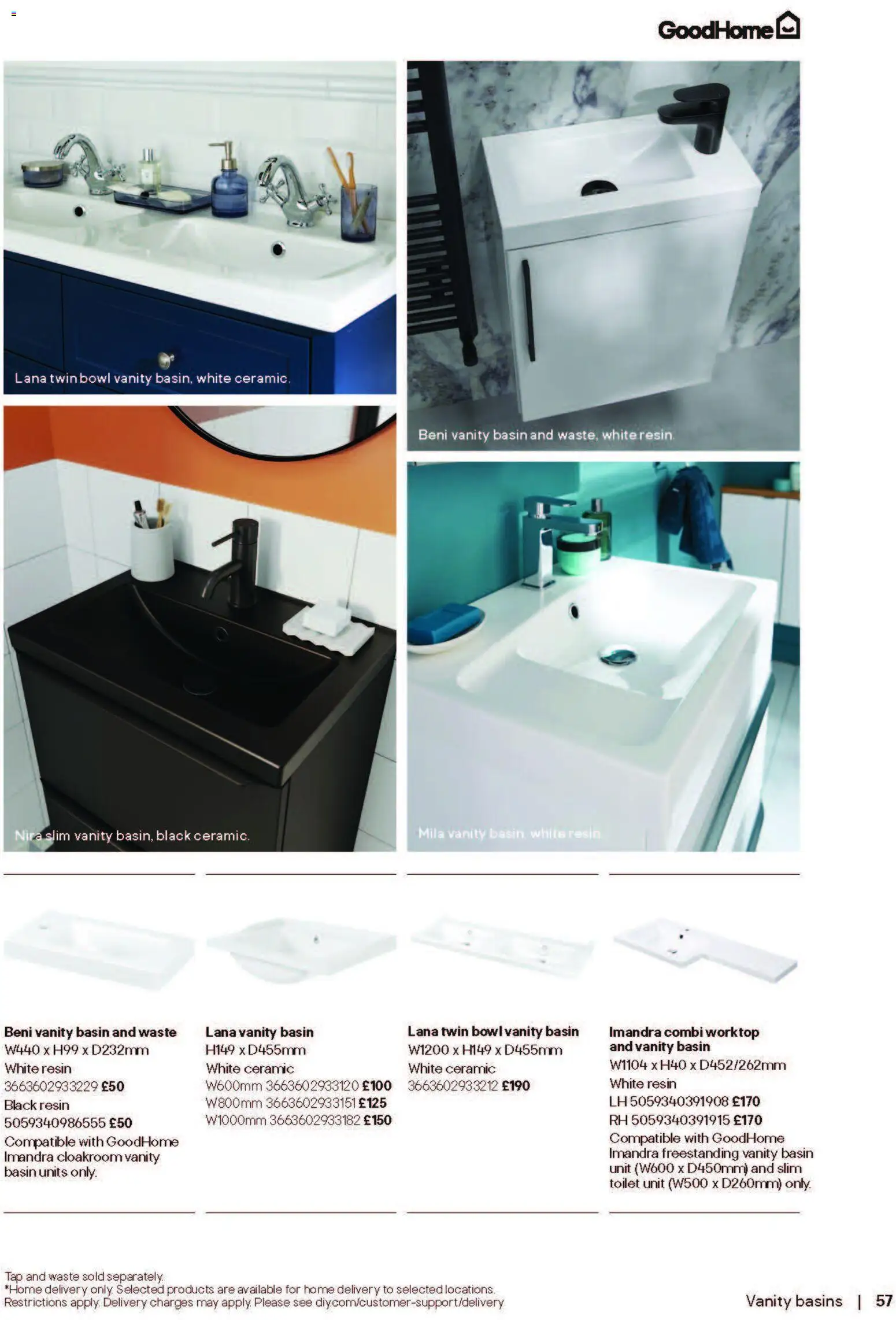 {H1} | Page: 57 | Products: Toilet, Worktop, Bowl