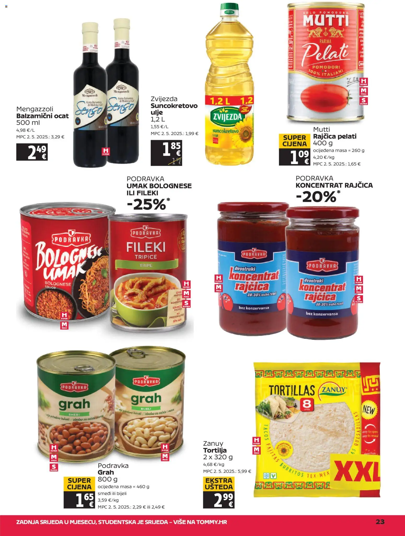 Tommy katalog | vrijedi od 22.01.2026 | Stranica: 23 | Proizvodi: Grah, Podravka, Ocat, Rajčica