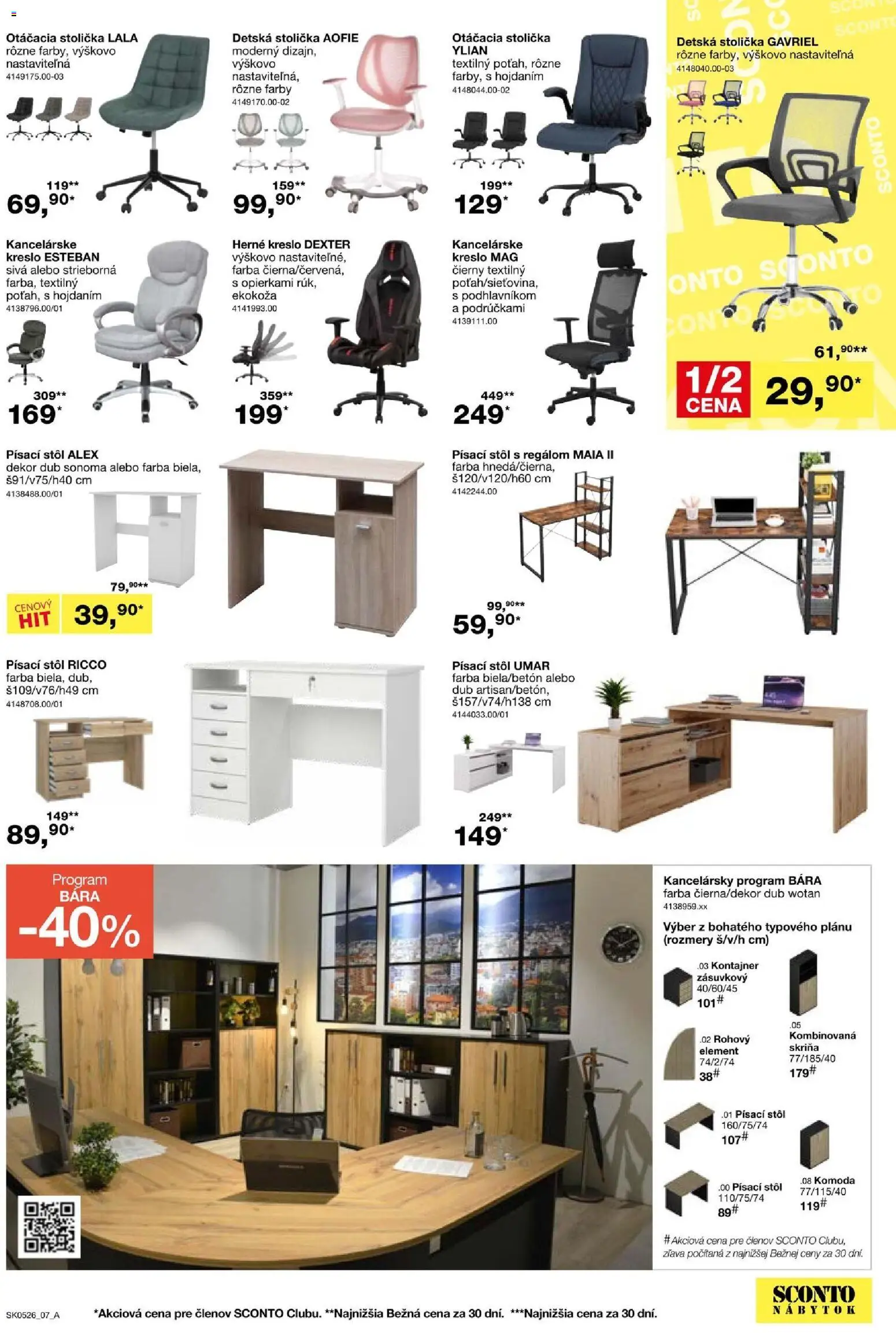 Nové Sconto nábytok akcie – leták je platný od 25.03.2026 | Strana: 7 | Produkty: Nábytok, Skriňa, Herné kreslo, Stôl