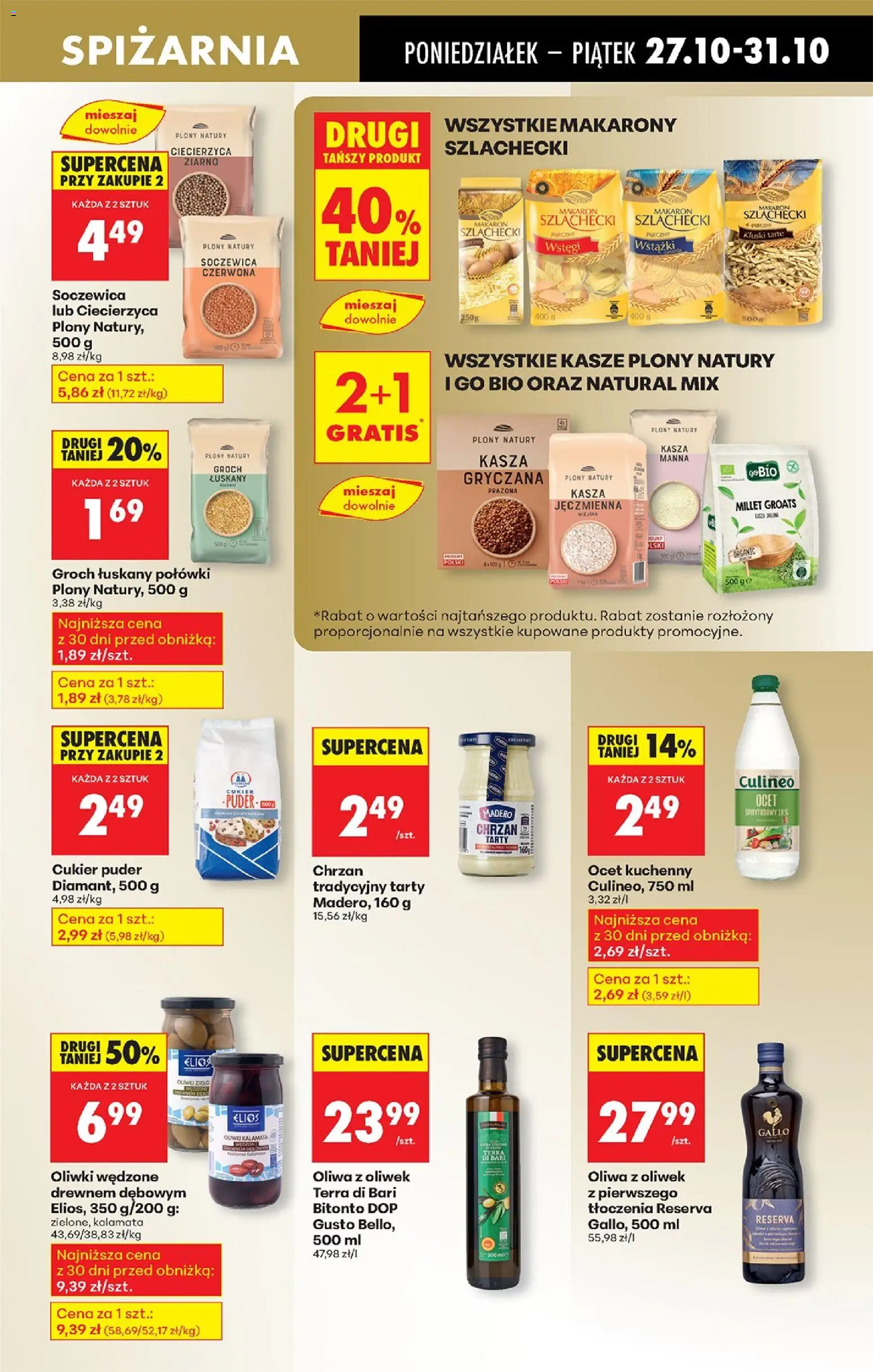 Biedronka gazetka od 27.10.2025 | Strona: 53 | Produkty: Groch łuskany, Oliwa z oliwek, Soczewica, Cukier