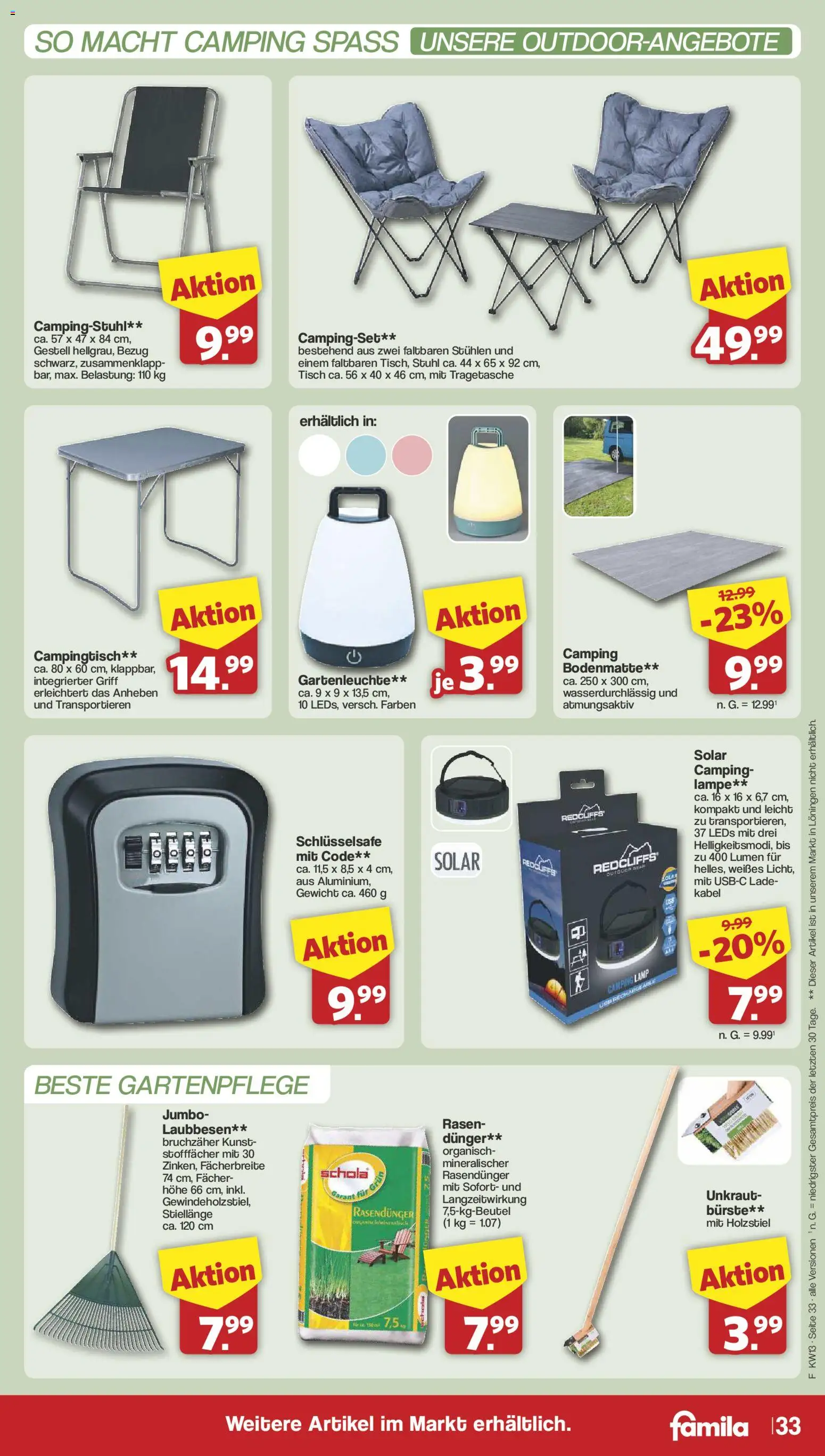 Famila Nordwest Prospekt 	 – gültig ab 23.03.2026 | Seite: 33 | Produkte: Gewicht, Tisch, Stuhl, Bürste