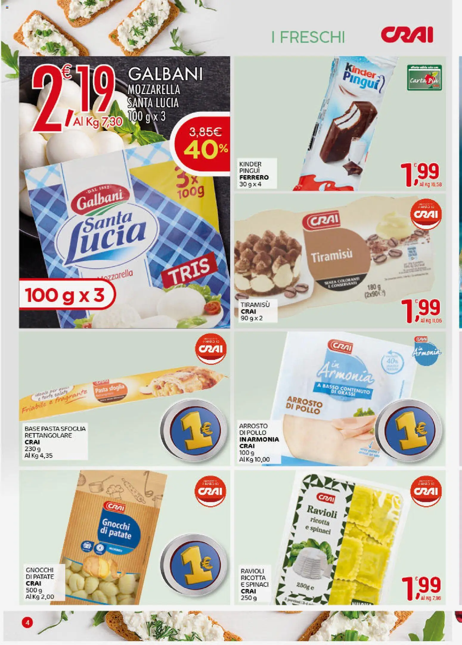 Volantino CRAI del 19.02.2026 | Pagina: 4 | Prodotti: Pollo, Patate, Ricotta, Gnocchi
