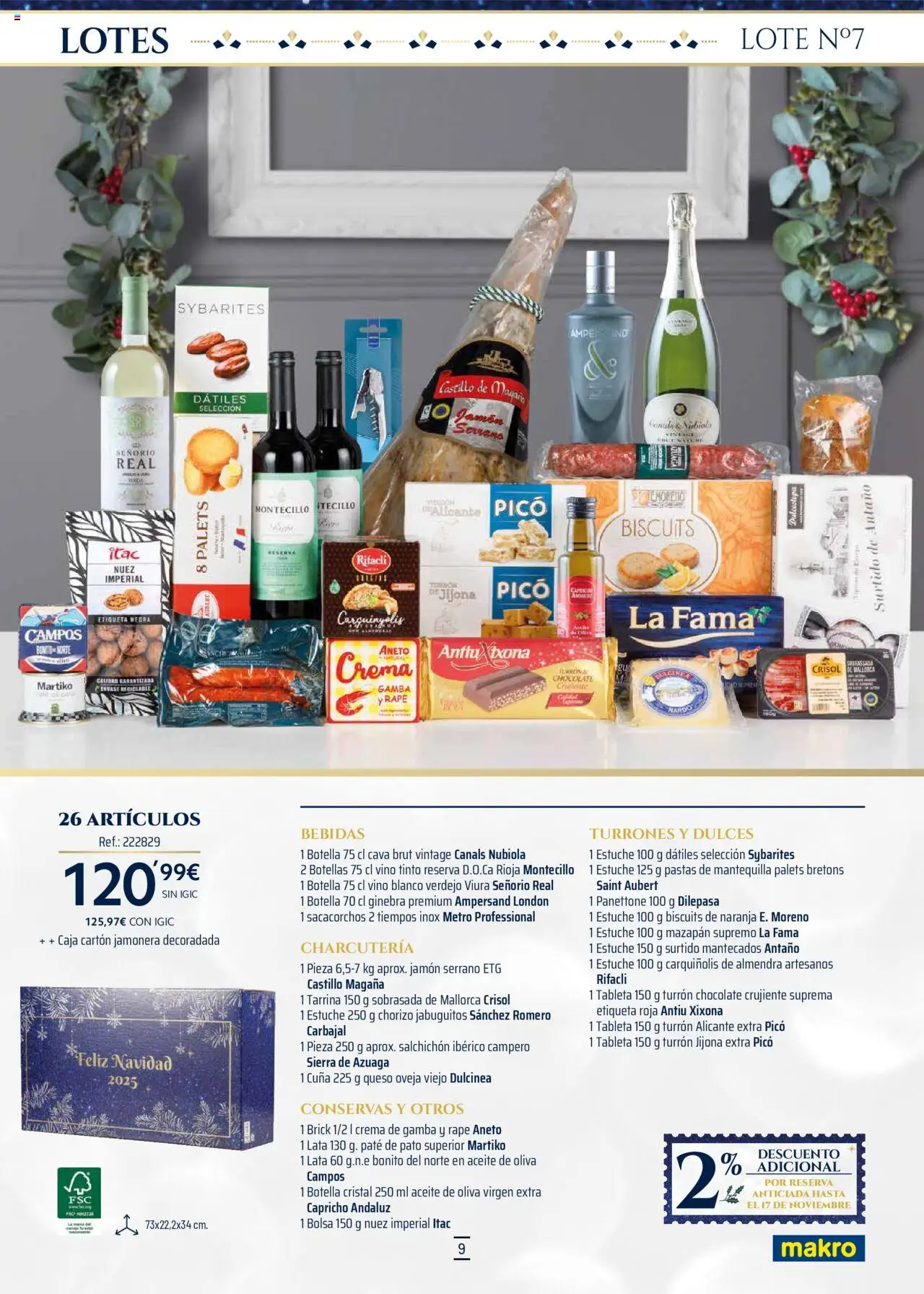 Makro - Lotes y cestas Canarias │ válido desde el 04.10.2025 | Página: 9 | Productos: Chocolate, Jamón, Crema, Aceite de oliva virgen extra