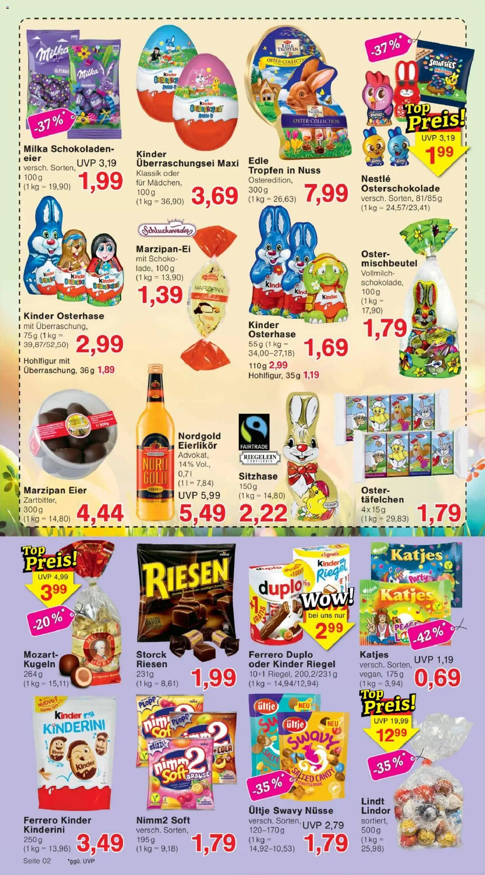 Jawoll Prospekt – gültig ab 23.03.2026 | Seite: 2 | Produkte: Eier, Ferrero duplo, Katjes, Milka