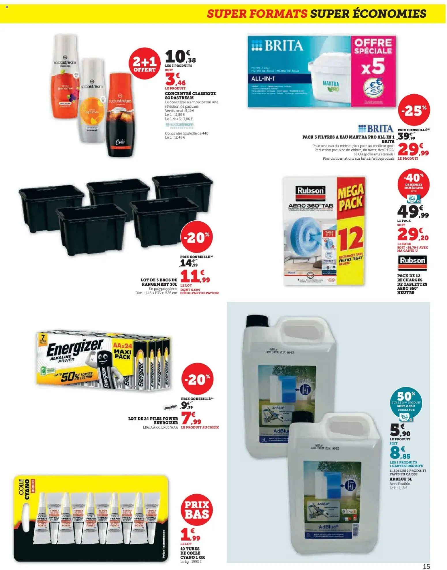 {H1} | Page: 15 | Produits: Robinet, Sodastream, Prise, Piles
