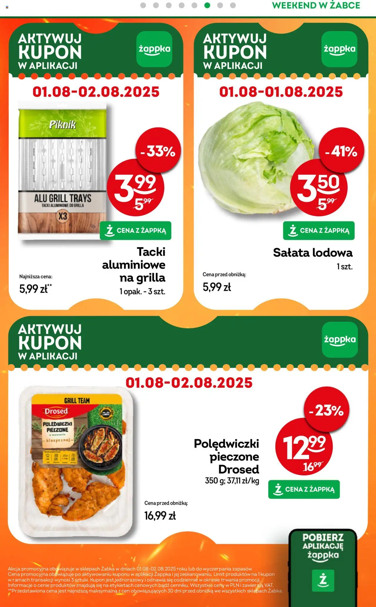 Żabka Gazetka - Weekendowe promocje od 01.08.2025 | Strona: 7 | Produkty: Grill