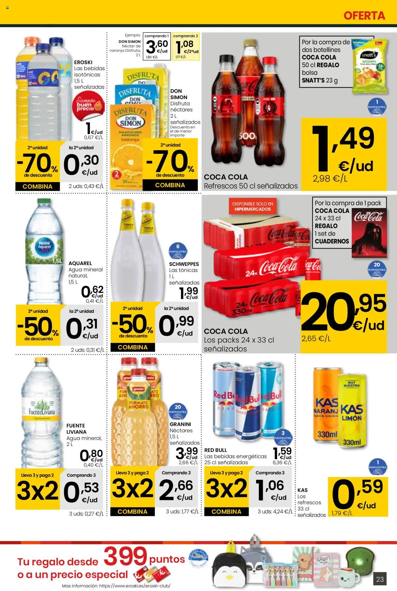 Eroski - Ofertón │ válido desde el 18.09.2025 | Página: 23 | Productos: Bolsa, Néctar, Agua mineral