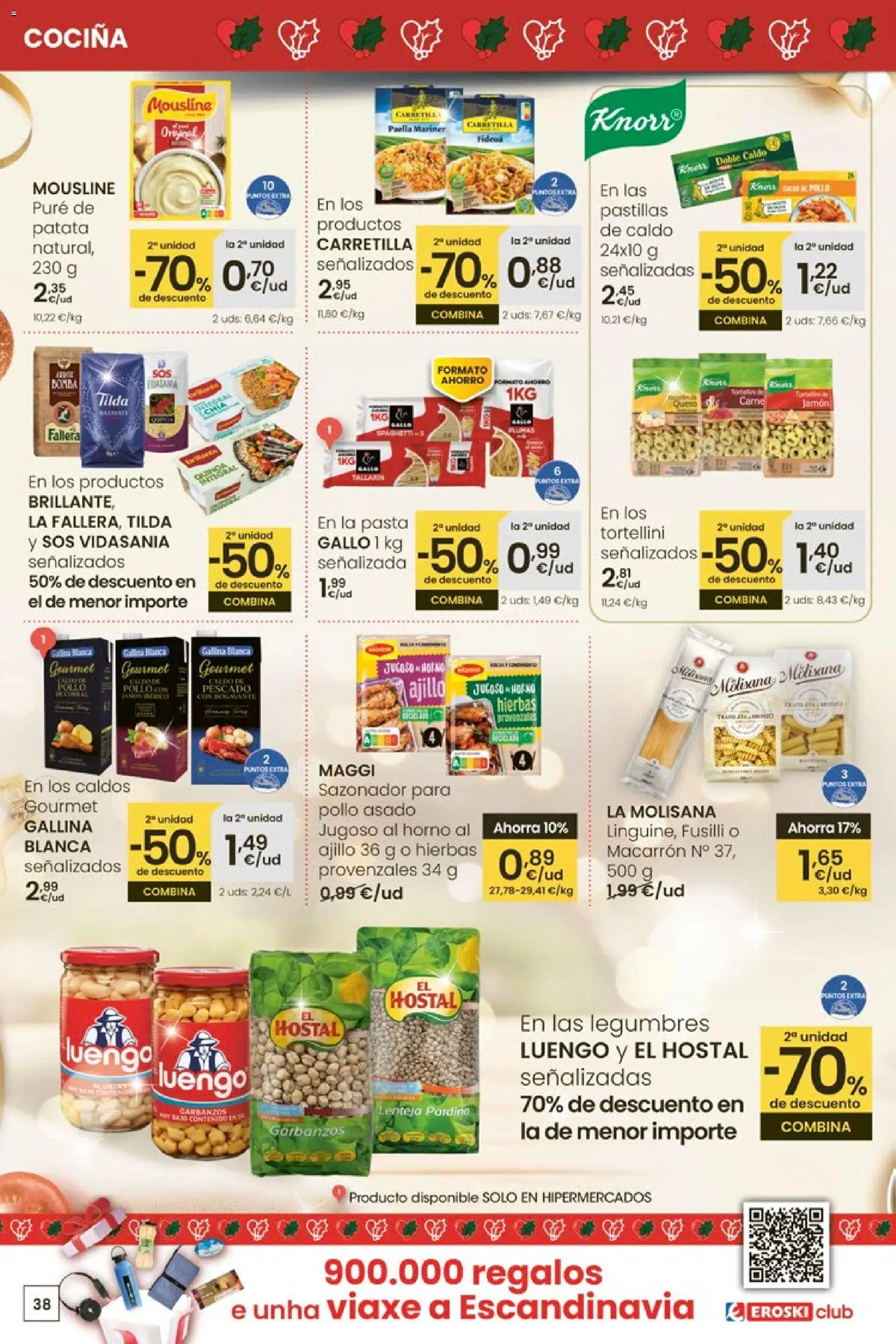 Eroski - Center │ válido desde el 18.12.2025 | Página: 38 | Productos: Jamón, Pasta, Sazonador, Horno