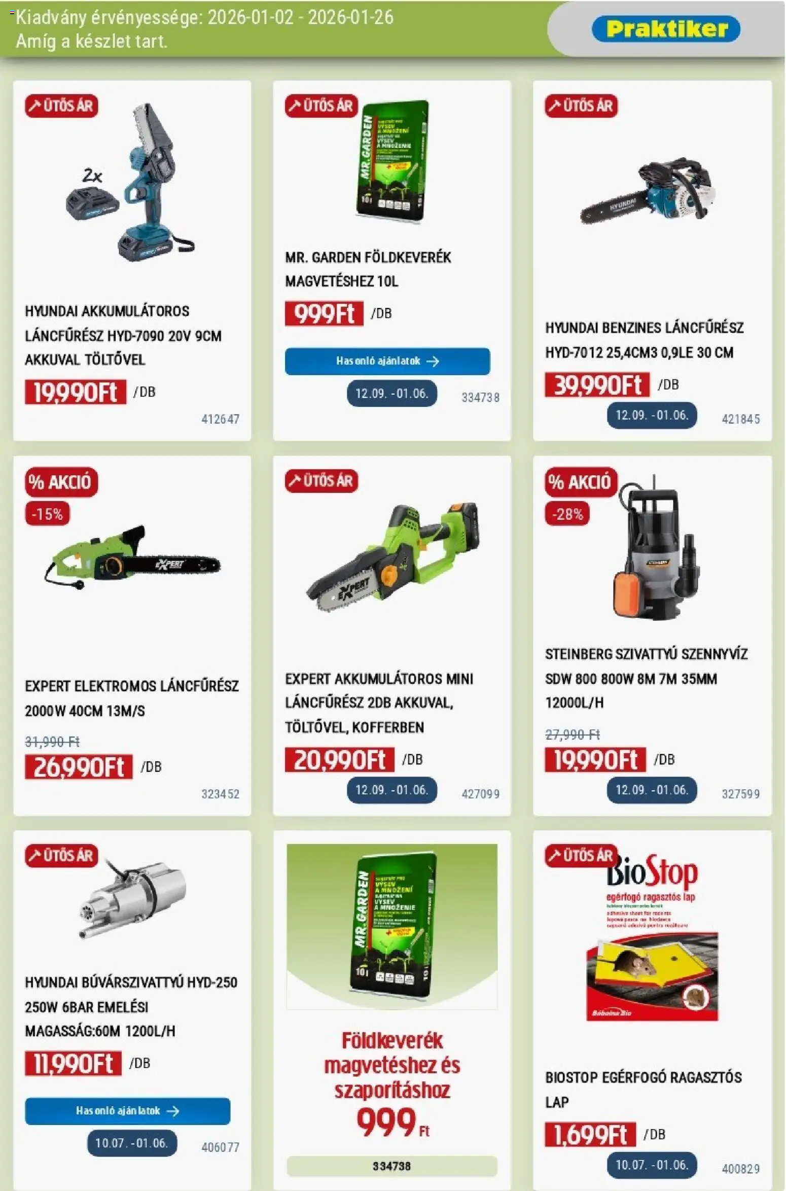 Praktiker akciós ujság - amely érvényes a következő dátumtól: 02.01.2026 | Oldal: 27 | Termékek: Búvárszivattyú, Elektromos láncfűrész, Szivattyú, Láncfűrész