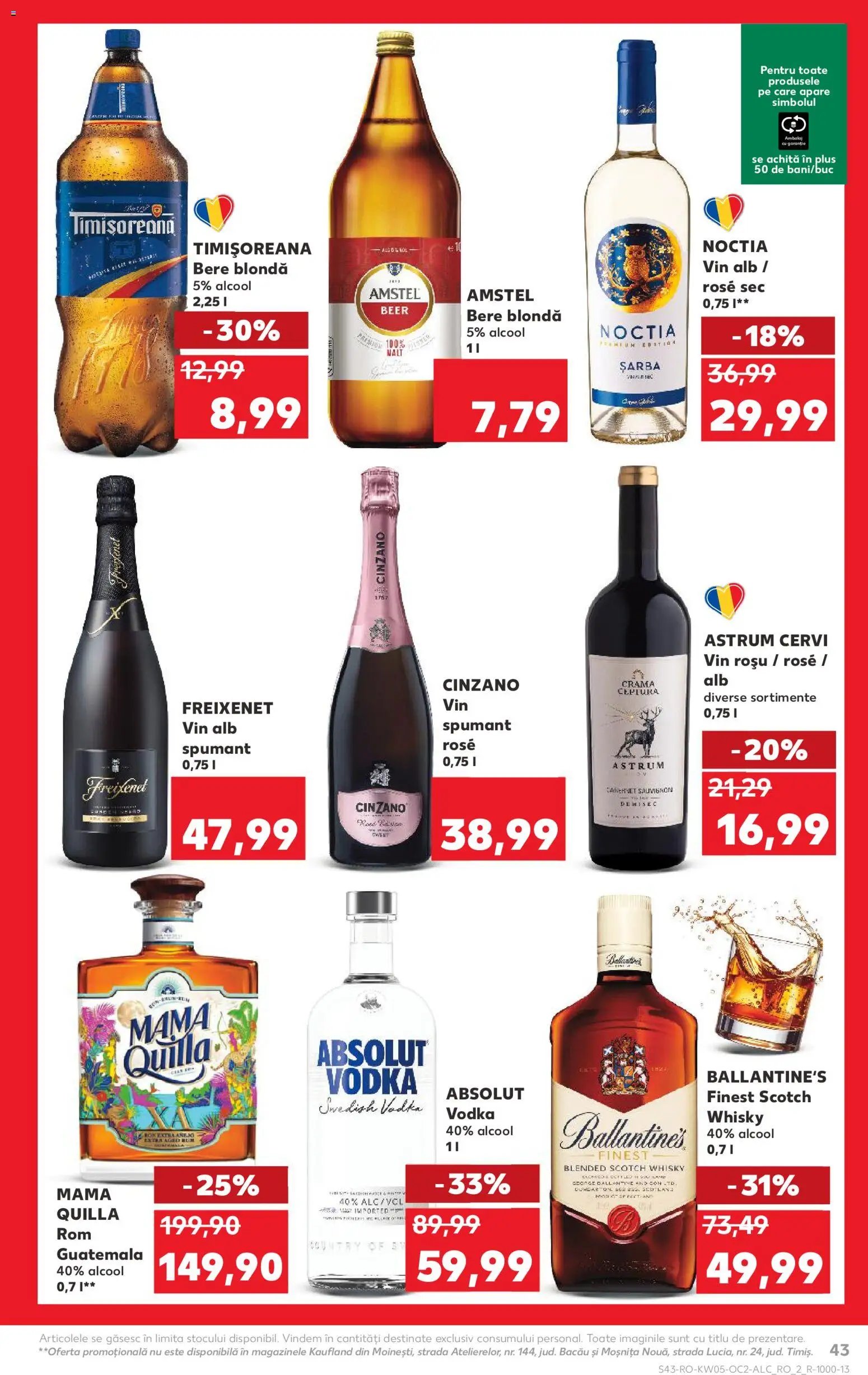 Noul catalog Kaufland – valabil de la 28.01.2026 | Pagină: 43 | Produse: Ekmek tahtası, Vin, Bere, Vodka