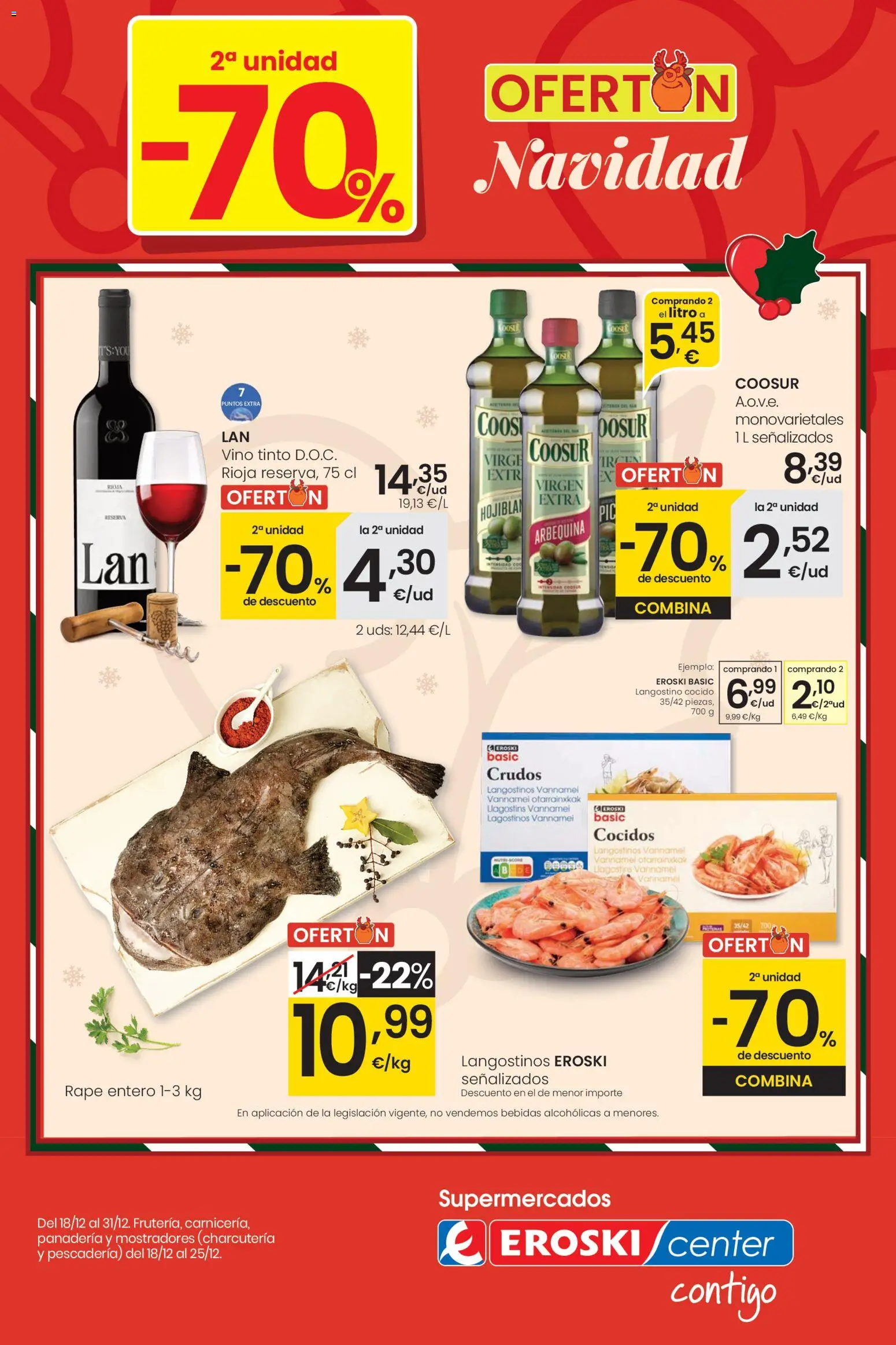 Eroski - Center │ válido desde el 18.12.2025 | Página: 1 | Productos: Vino, Panadería, Langostino