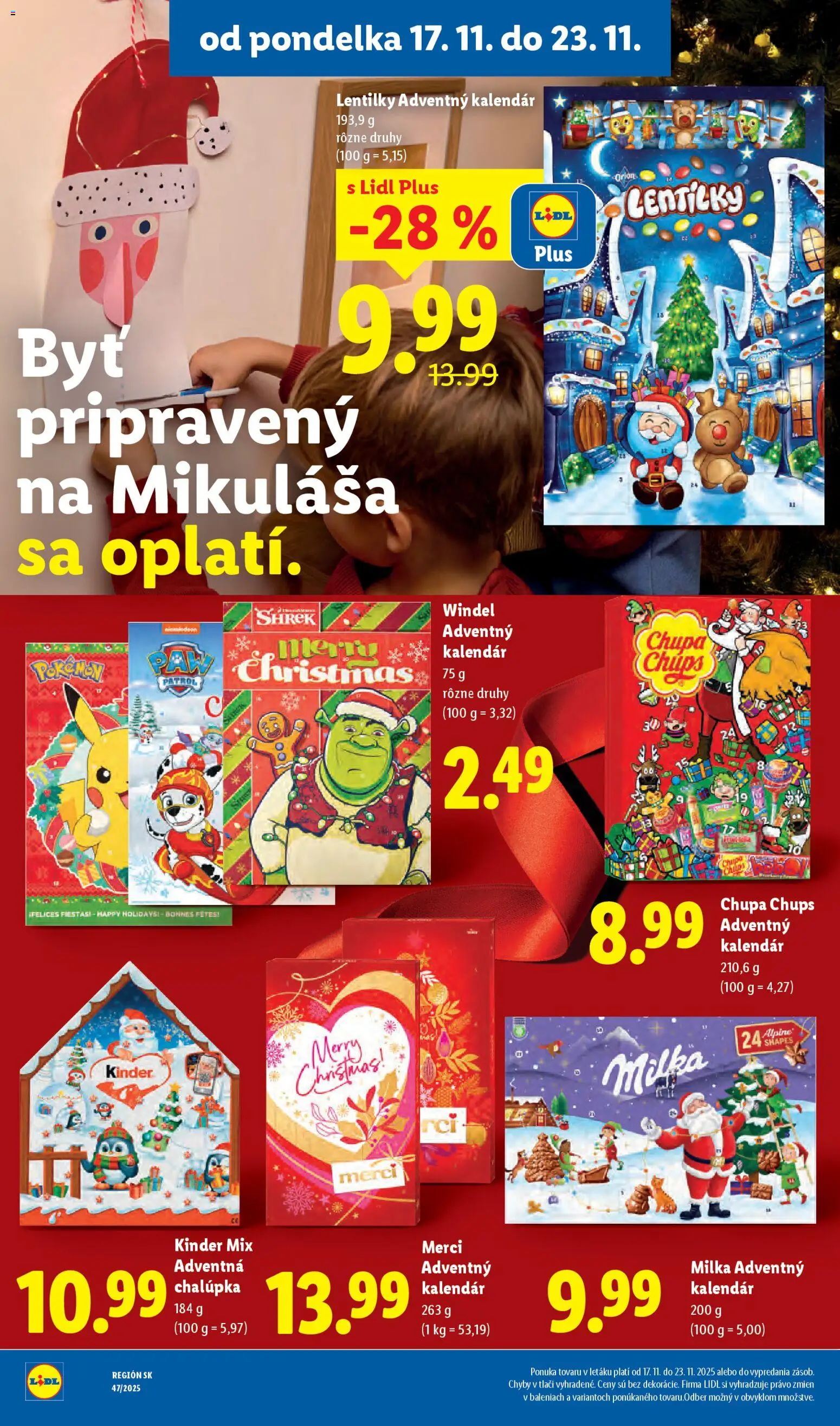 Nové Lidl akcie – leták je platný od 17.11.2025 | Strana: 20 | Produkty: Merci, Kinder, Milka