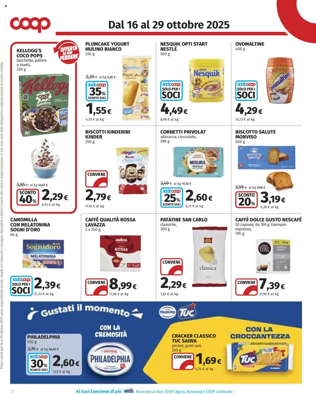 Volantino COOP del 16.10.2025 | Pagina: 12 | Prodotti: Yogurt, Caffè, Biscotti, Plumcake