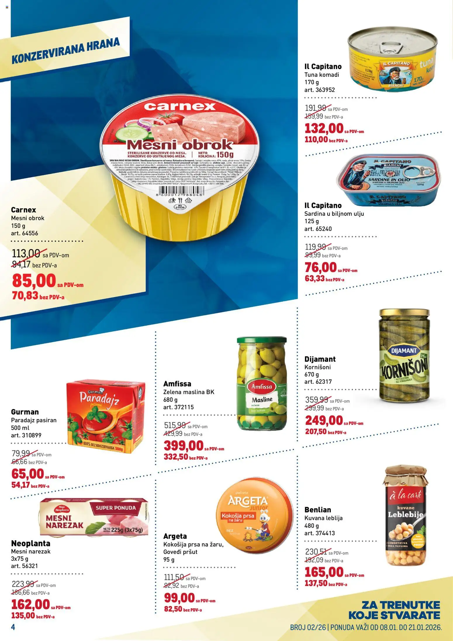 Metro katalog - važi od 08.01.2026 | Strana: 4 | Proizvode: Narezak, Paradajz, Mesni narezak, Sardina