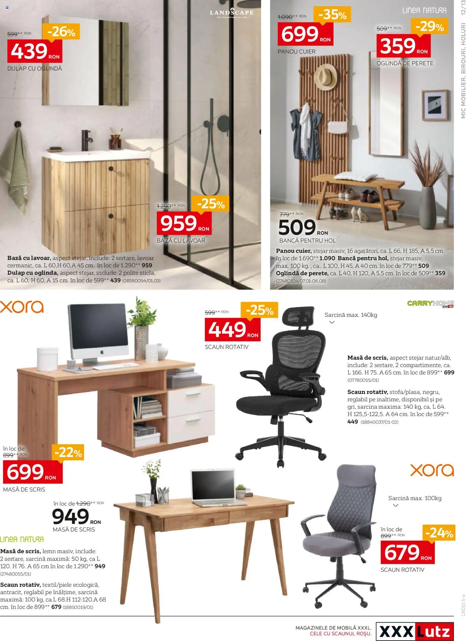 Noul catalog XXXLutz – valabil de la 03.11.2025 | Pagină: 13 | Produse: Masă, Scaun, Oglindă, Bancă