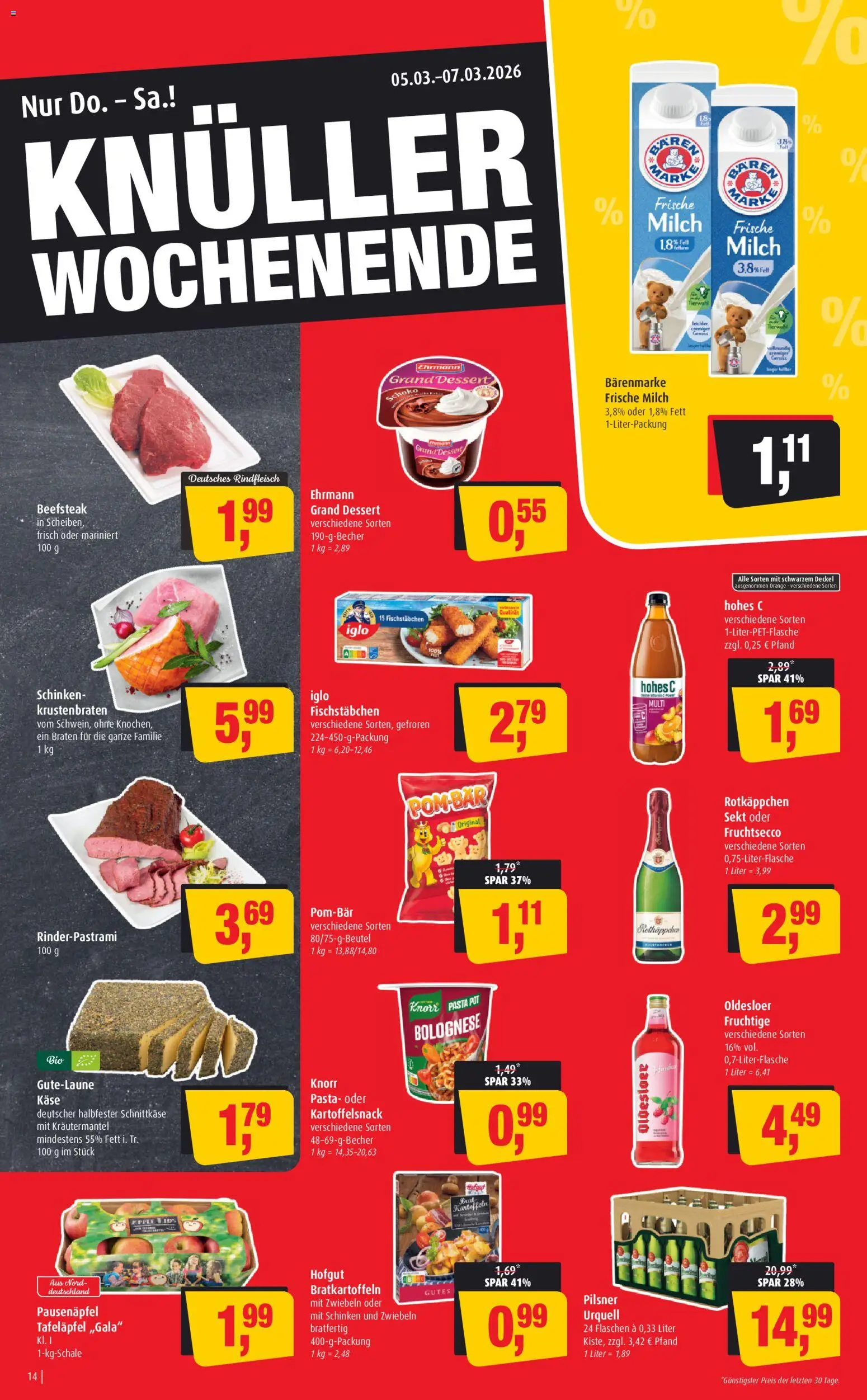 Markant Prospekt – gültig ab 02.03.2026 | Seite: 14 | Produkte: Iglo, Rotkäppchen, Pasta, Hohes c