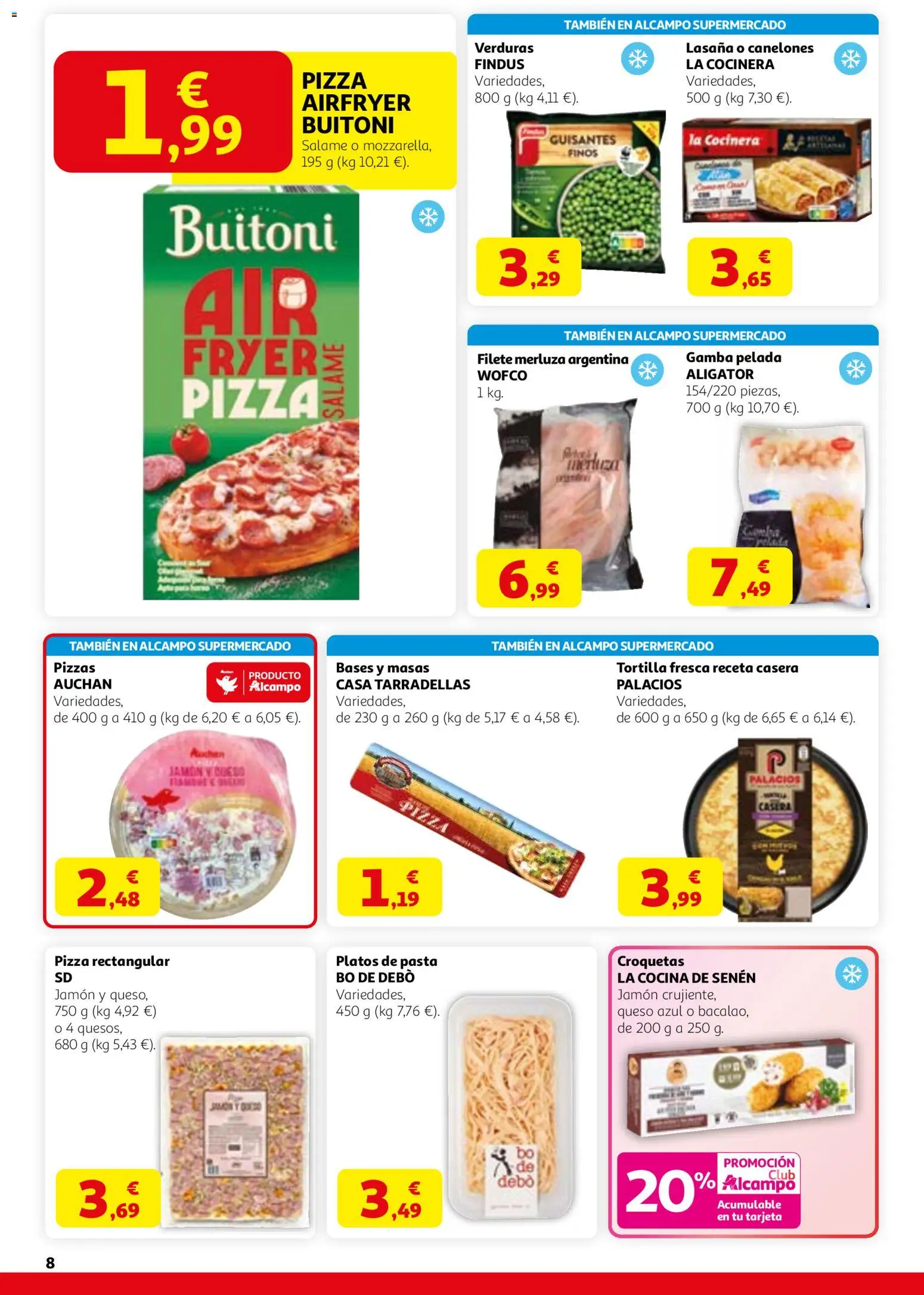 Alcampo  HPU Actívate en Primavera │ válido desde el 12.03.2026 | Página: 8 | Productos: Queso, Pasta, Cocina, Croquetas