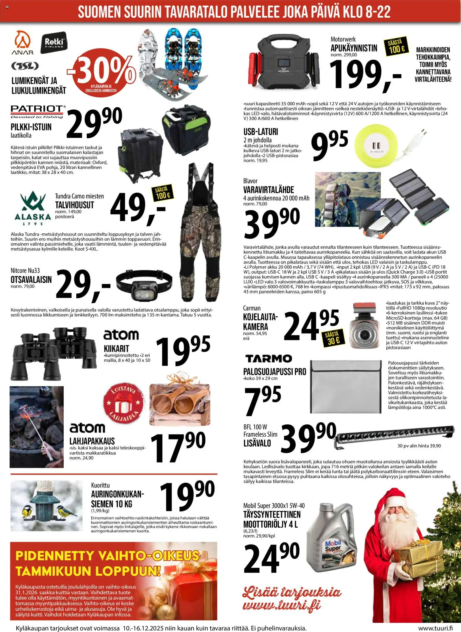 Tuuri tarjoukset – voimassa 10.12.2025 alkaen | Sivu: 10 | Tuotteet: Kiikarit, Akku, Voi, Kaapeli