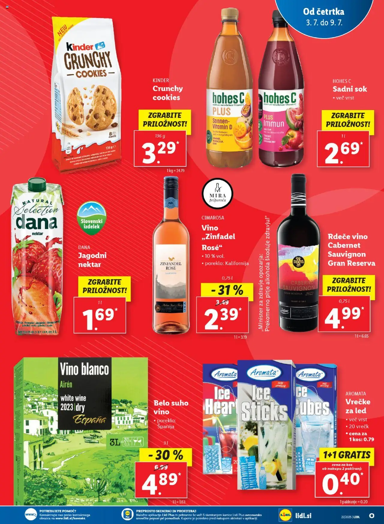 Lidl - Maribor │ velja od 03.07.2025 | Stran: 9 | Izdelki: Kos, Sok, Vino