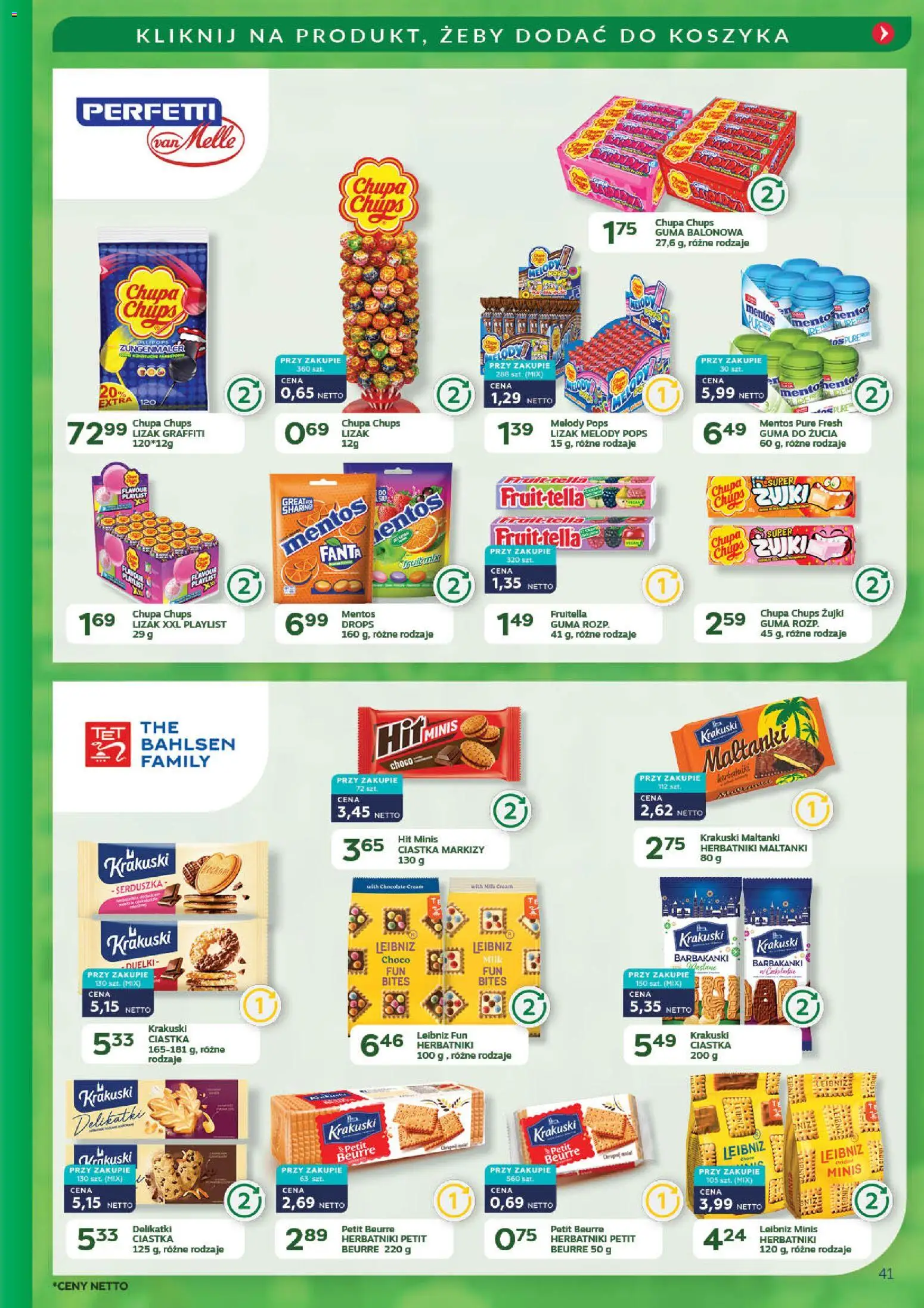 Eurocash Gazetka - Promocje na okrągło od 03.11.2025 | Strona: 41 | Produkty: Herbatniki, Guma do żucia, Ciastka