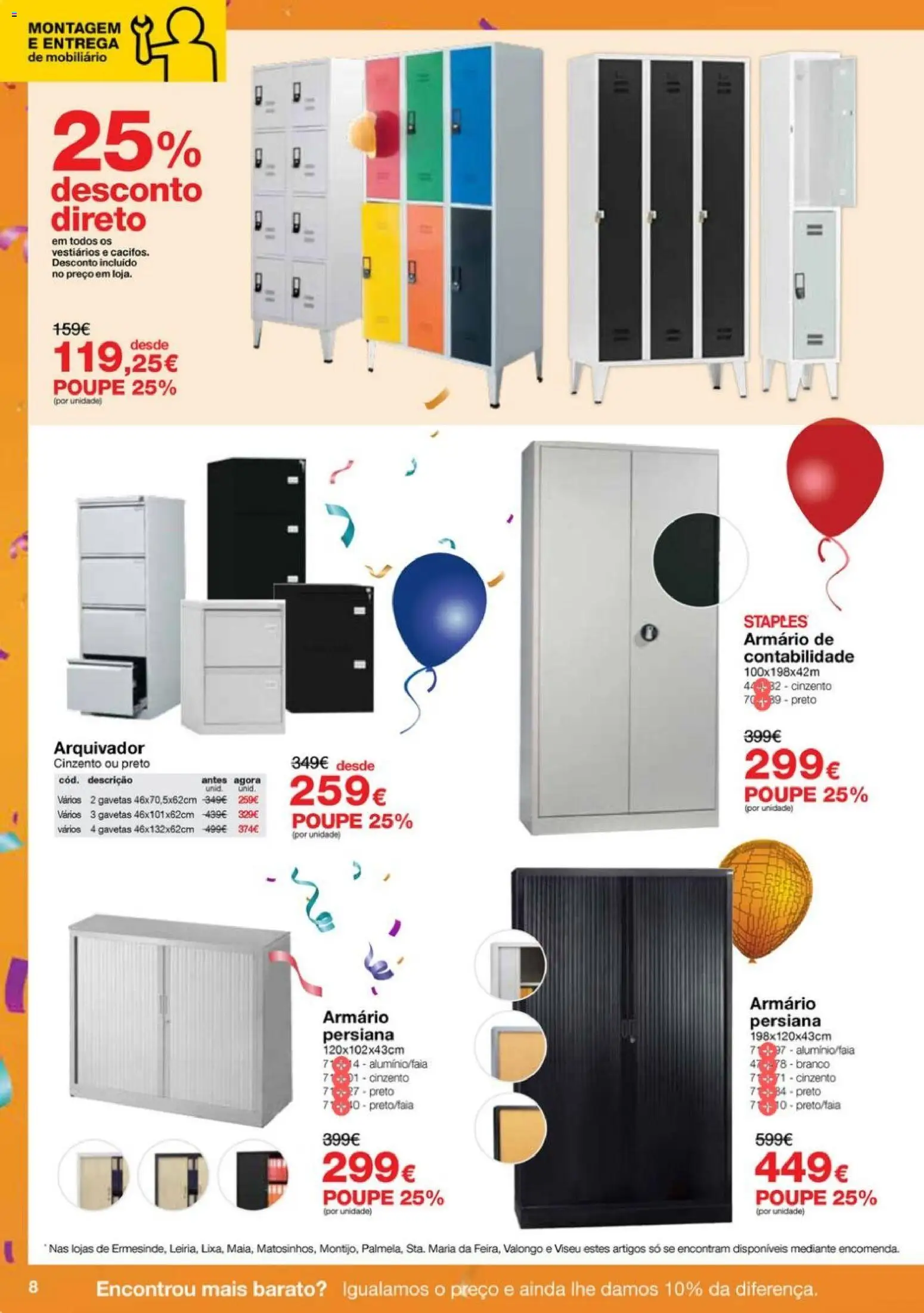 Staples - Festa das Cadeiras e Mobiliário │ válido de 06.11.2025 | Página: 8 | Produtos: Armário