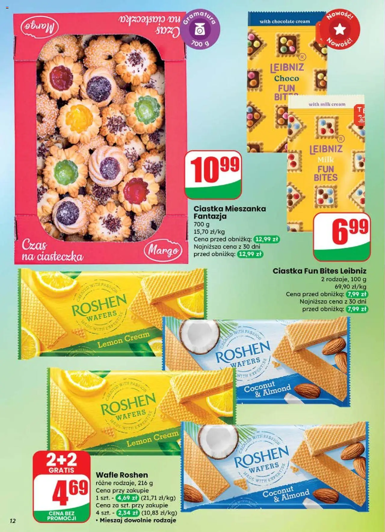 Dino Gazetka od 18.06.2025 | Strona: 12 | Produkty: Wafle, Ciastka, Ciasteczka