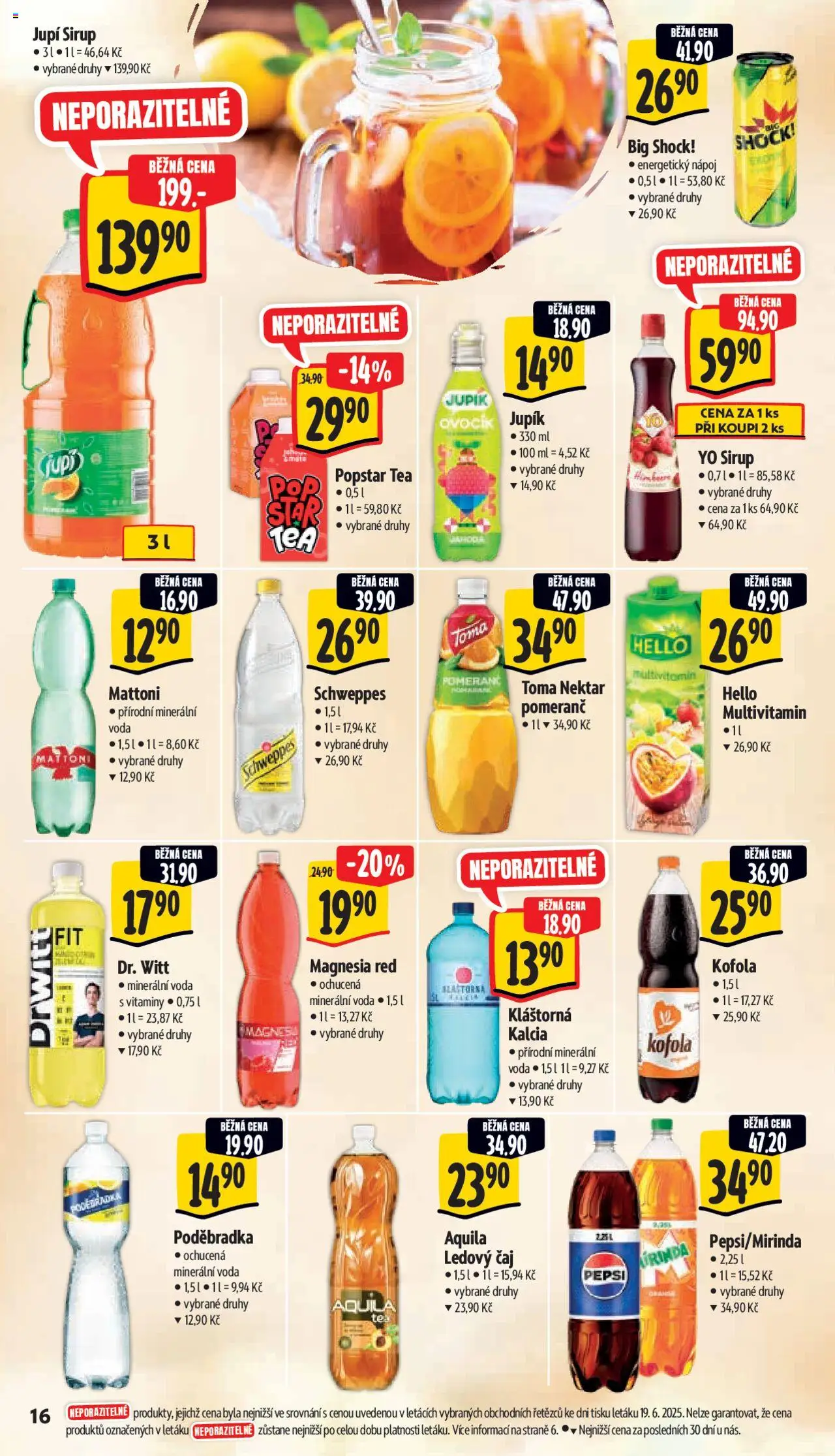 Albert leták - Supermarket od 25.06.2025 | Strana: 25 | Produkty: Pepsi, Sirup, Ledový čaj, Dr. Witt