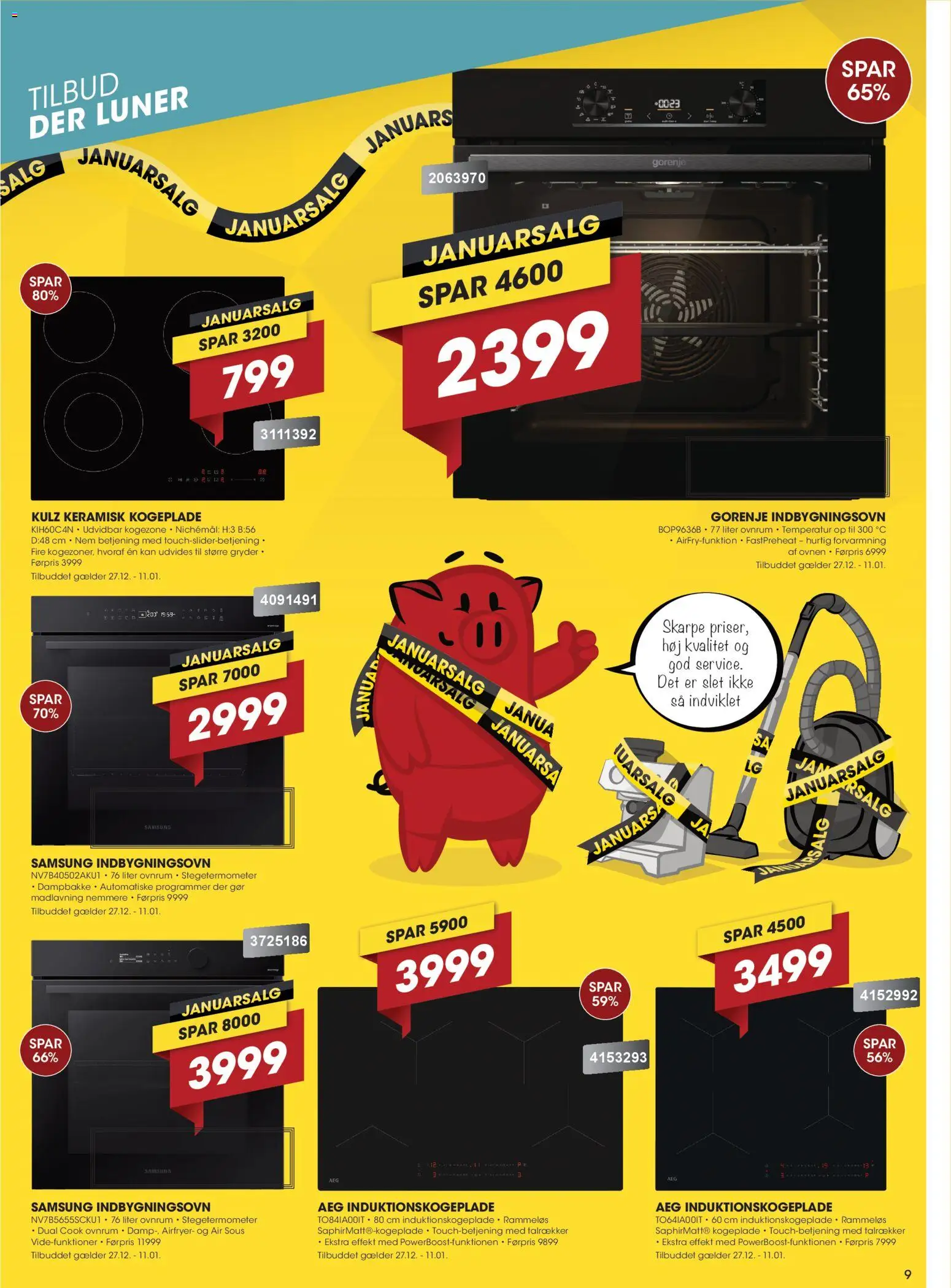 Punkt1 tilbudsavis – gyldig fra 27.12.2025 | Side: 9 | Produkter: Æg, Kogeplade