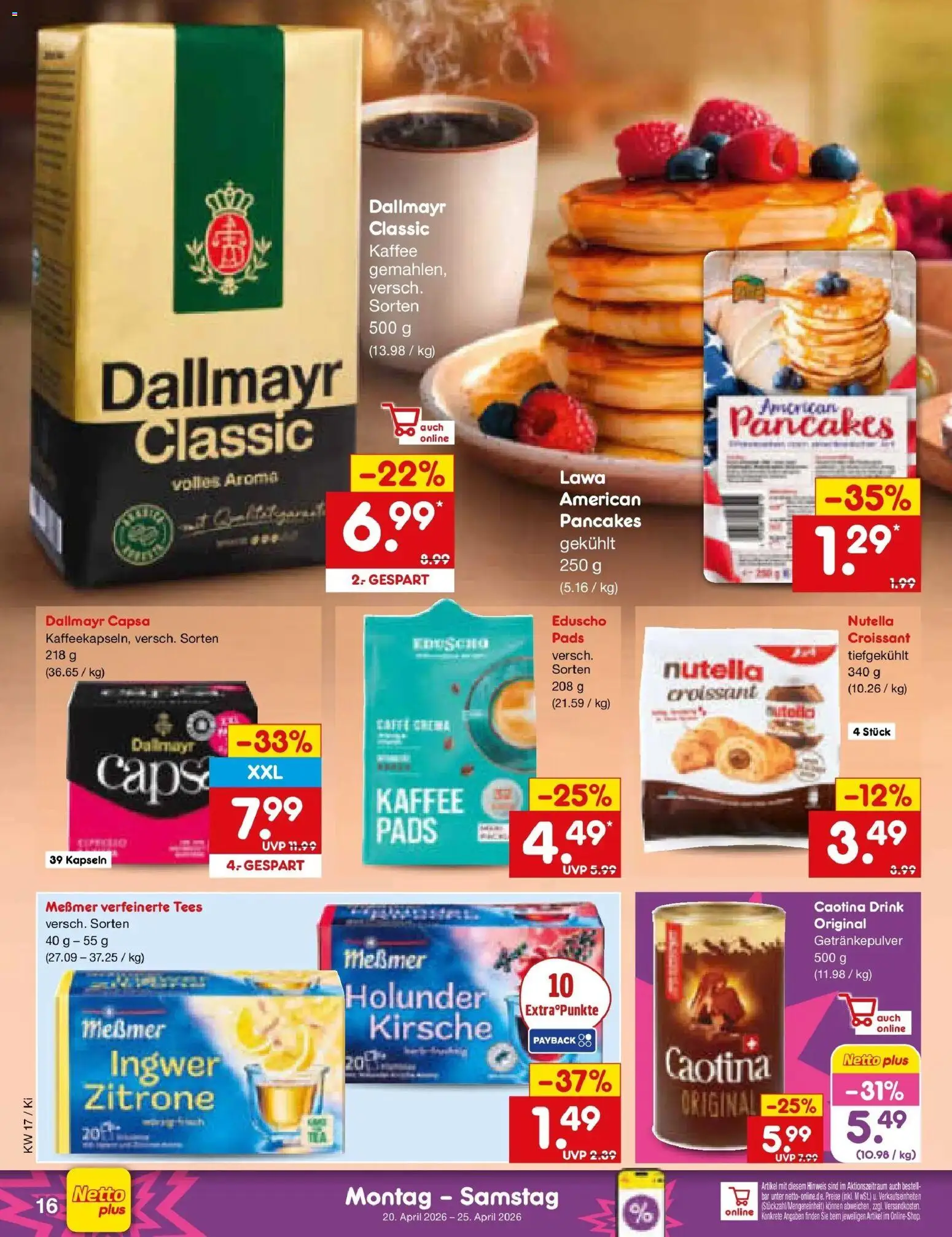 Netto Marken-Discount Prospekt Bad Friedrichshall	 – gültig ab 20.04.2026 | Seite: 18 | Produkte: Kaffee, Messmer, Dallmayr, Zitrone