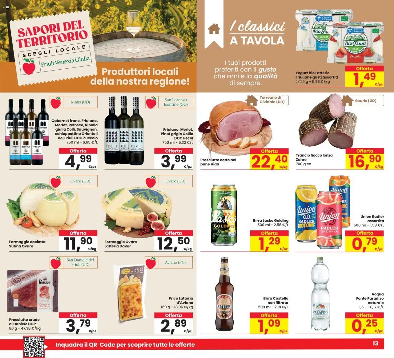 Volantino Eurospar del 26.06.2025 | Pagina: 13 | Prodotti: Prosciutto Crudo, Birra, Formaggio, Prosciutto