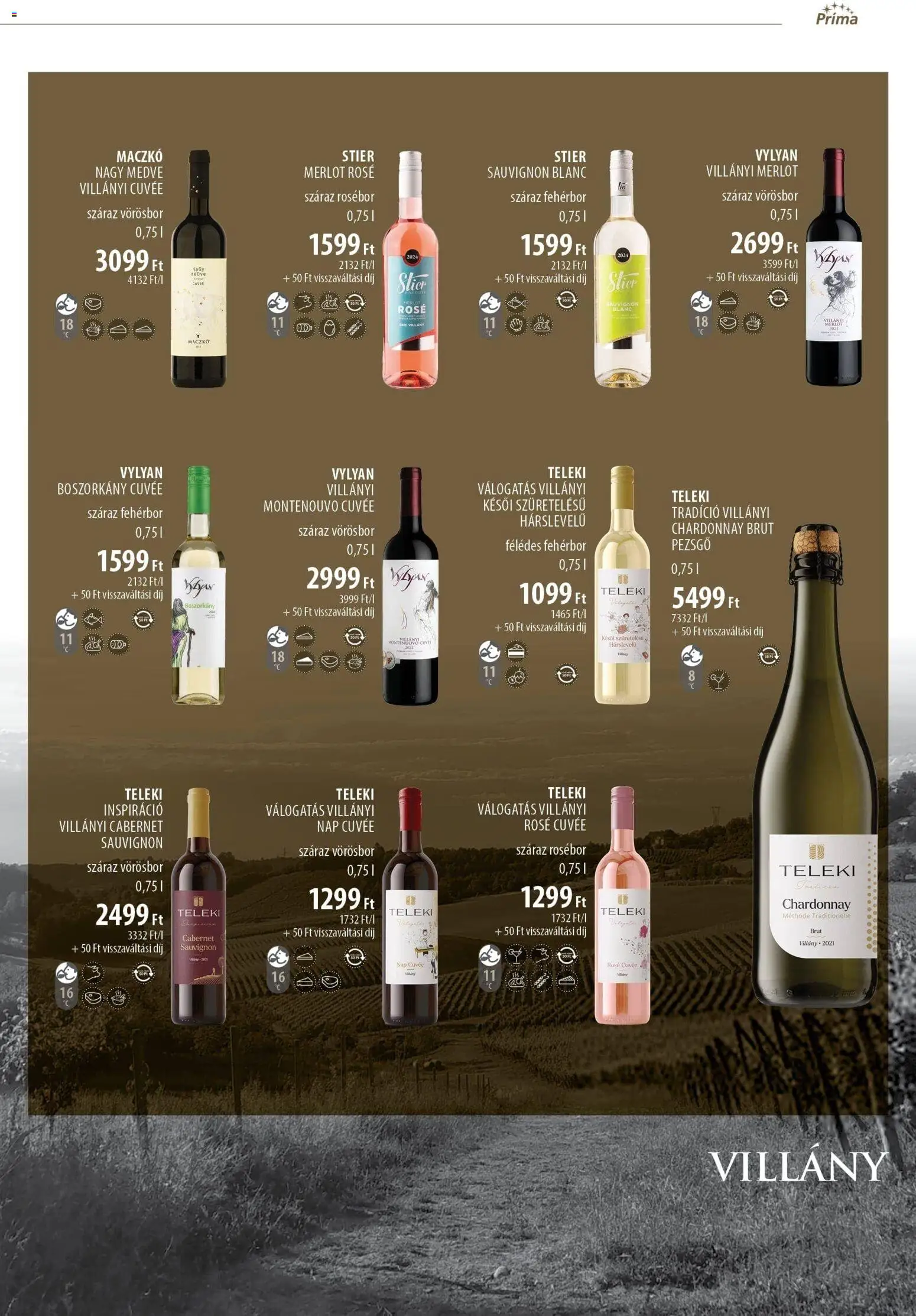 CBA Príma akciós ujság - amely érvényes a következő dátumtól: 11.11.2025 | Oldal: 9 | Termékek: Pezsgő, Fehérbor, Vörösbor