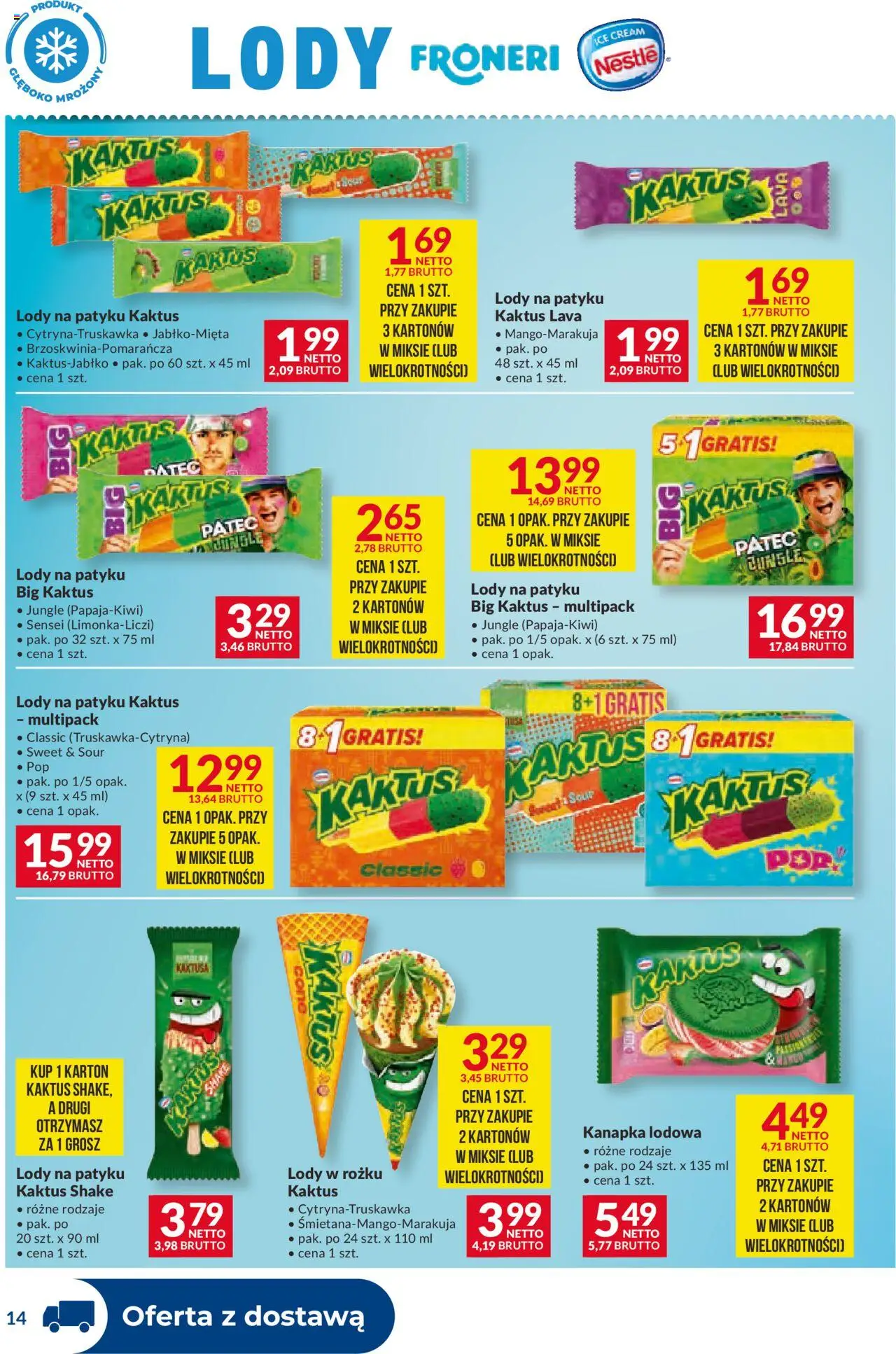 Makro Gazetka - Dystrybucja do sklepów od 16.09.2025 | Strona: 14 | Produkty: Lody na patyku, Lody