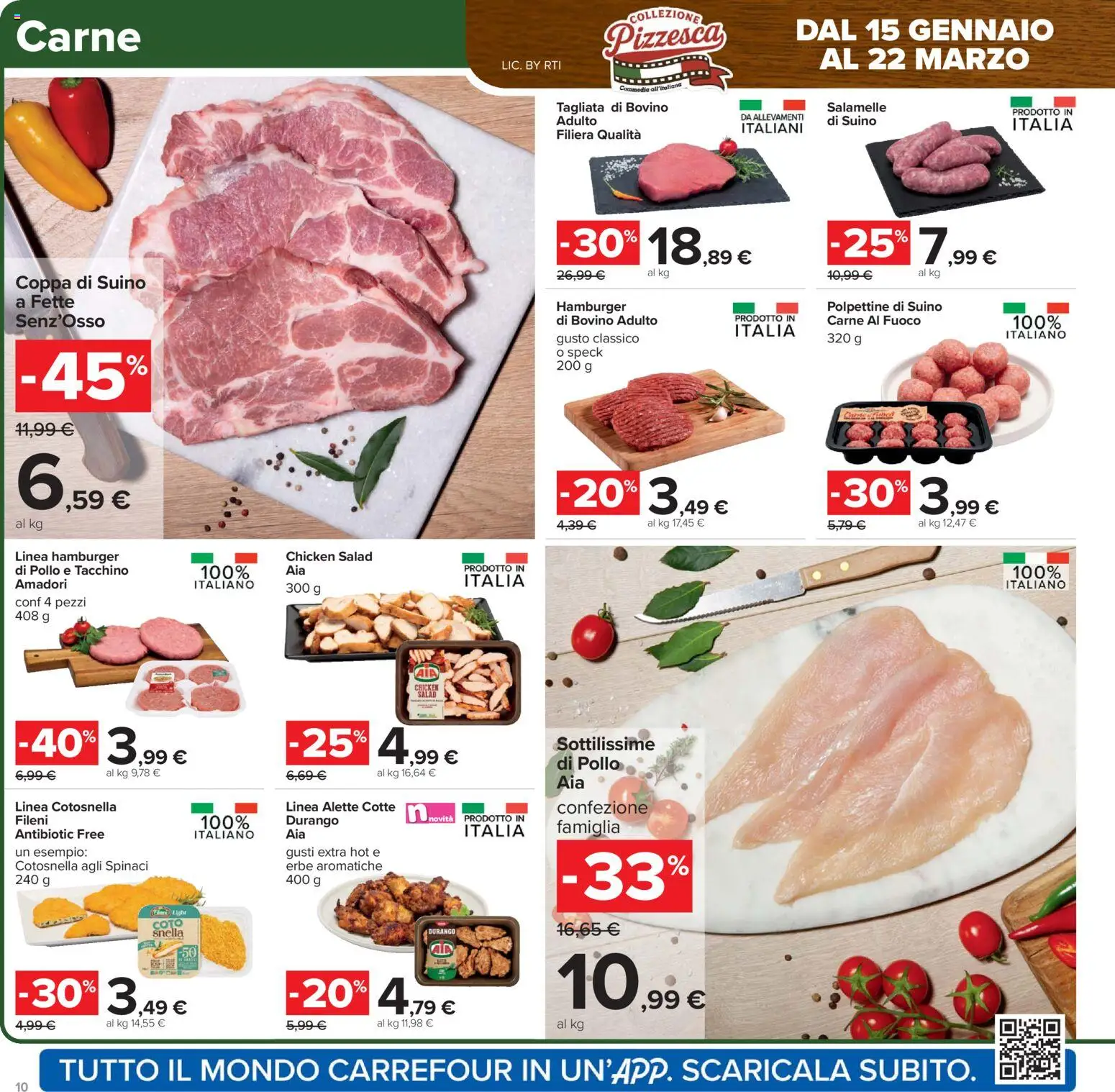 Volantino Carrefour del 06.02.2026 | Pagina: 10 | Prodotti: Speck, Bovino, Tacchino, Hamburger