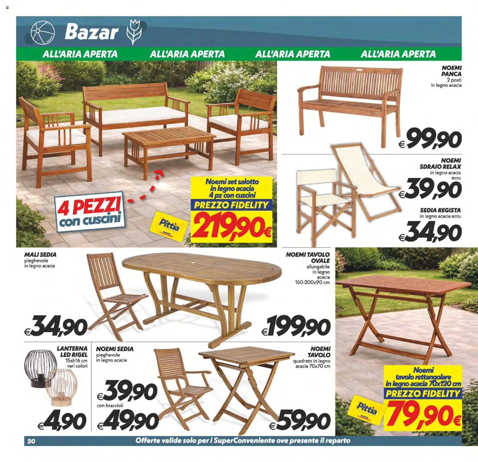 Volantino SuperConveniente del 17.04.2026 | Pagina: 20 | Prodotti: Braccioli, Lanterna, Tavolo, Sedia